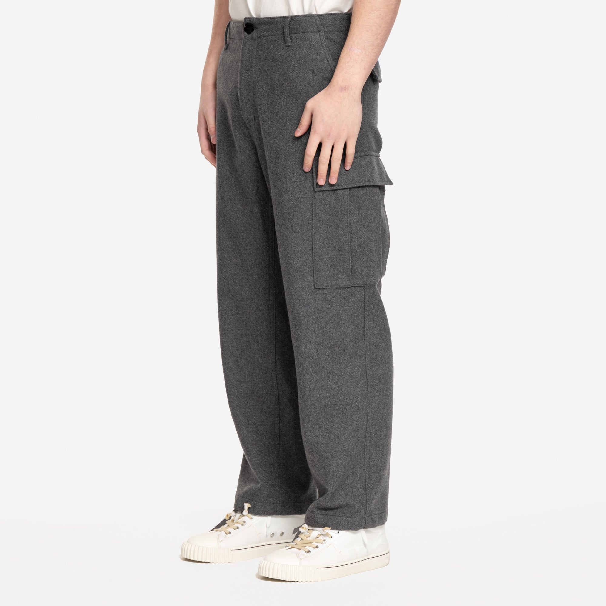 Kenzo Cargo Workwear Wool Pants Stone Grey - 3
