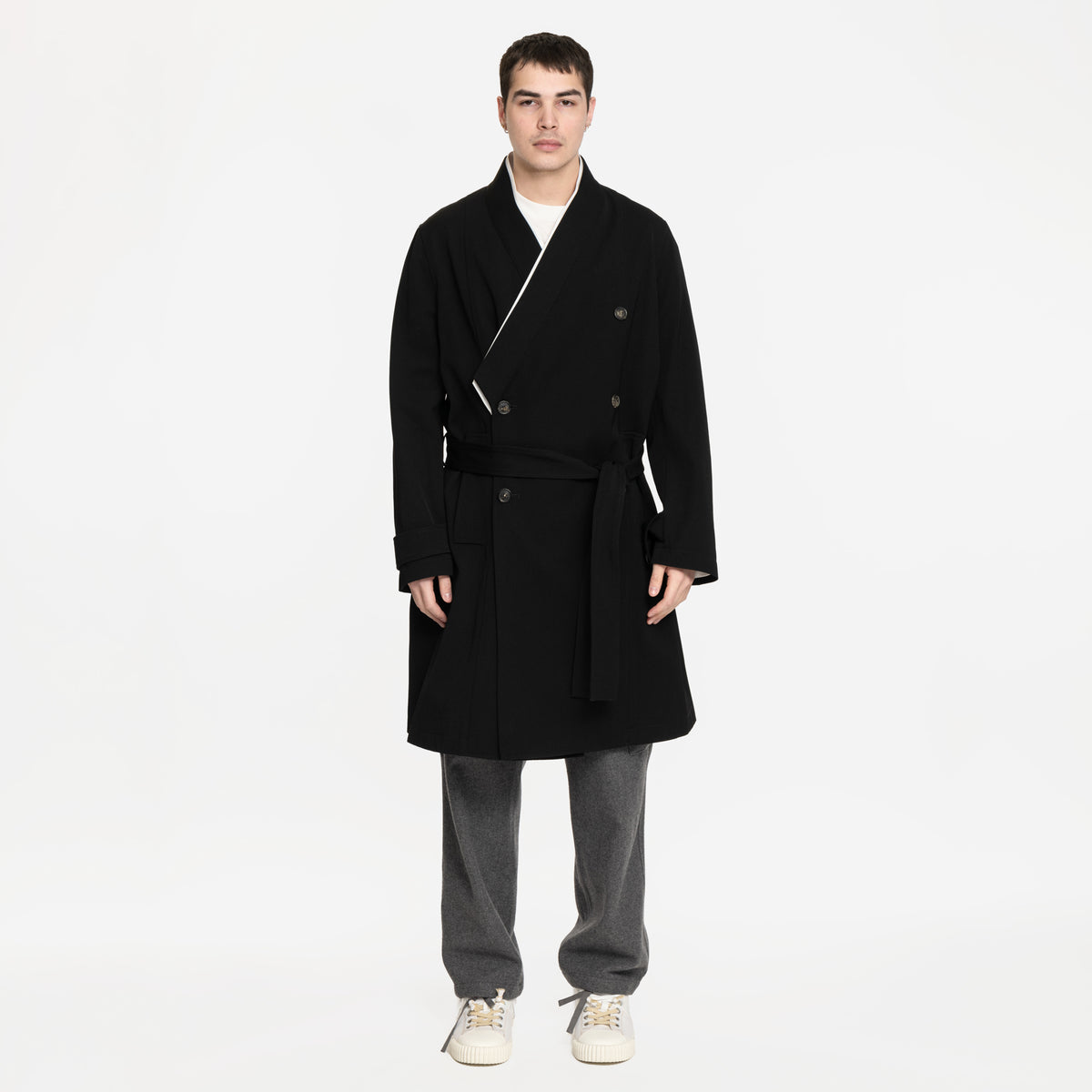 KENZO メンズ キモノコート（ブラック）