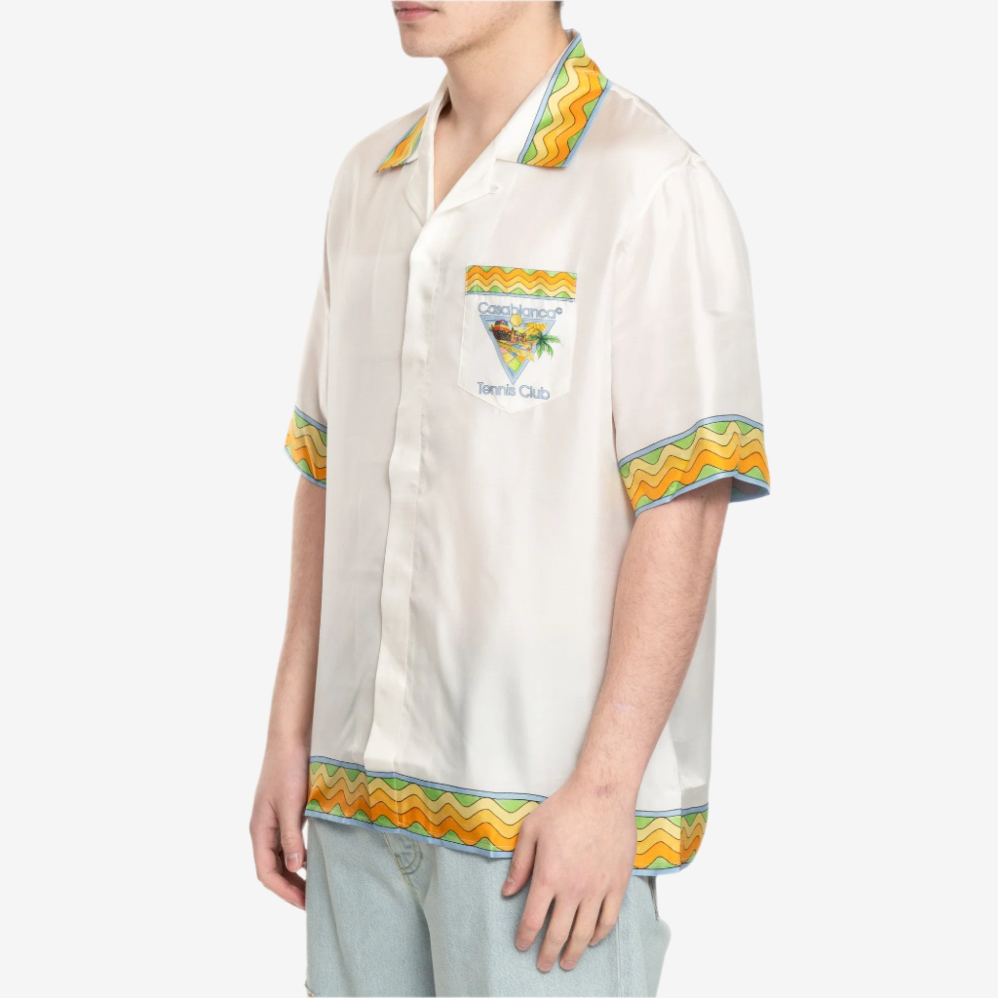 Casablanca Afro Cubism SS Silk Shirt White - 3