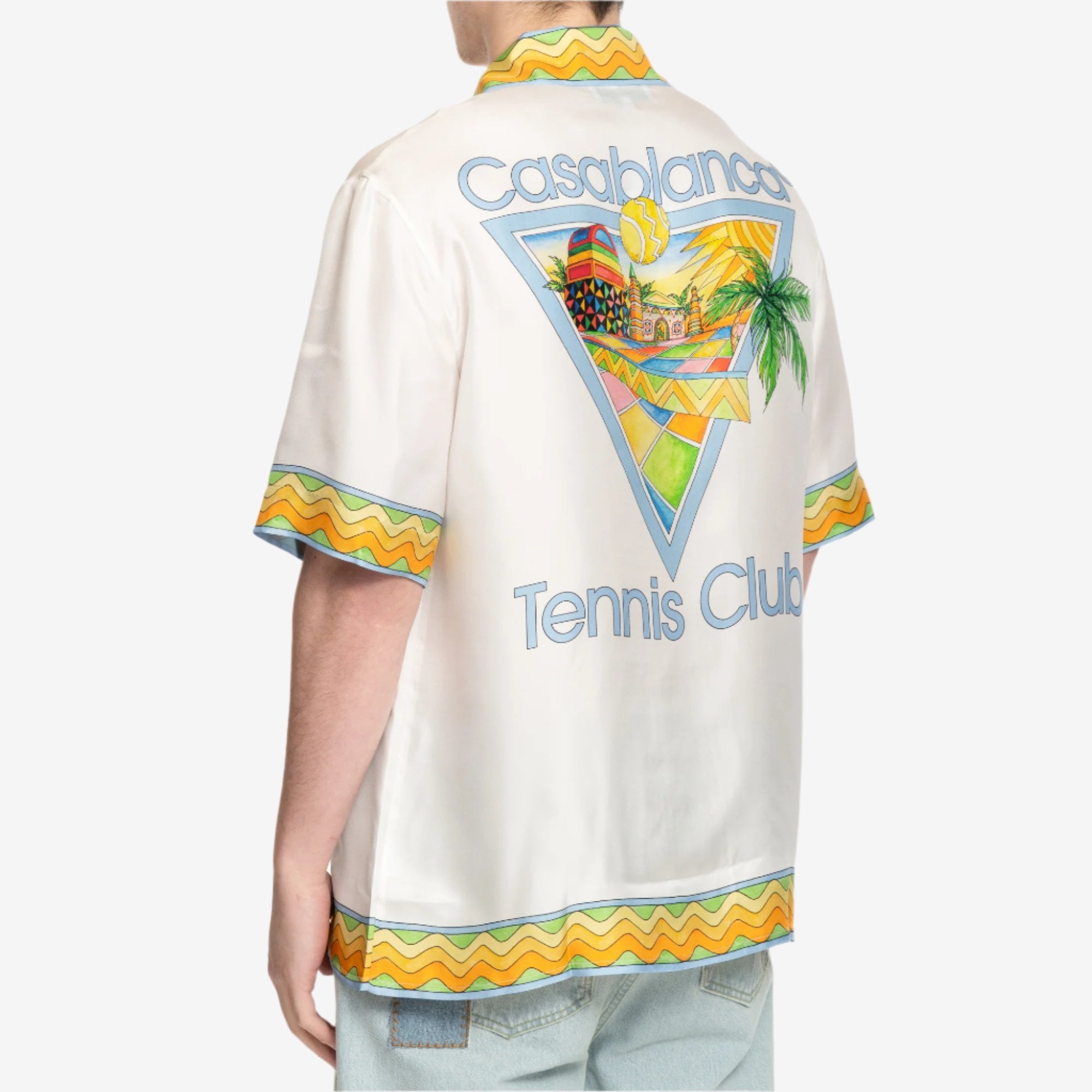 Casablanca Afro Cubism SS Silk Shirt White - 4