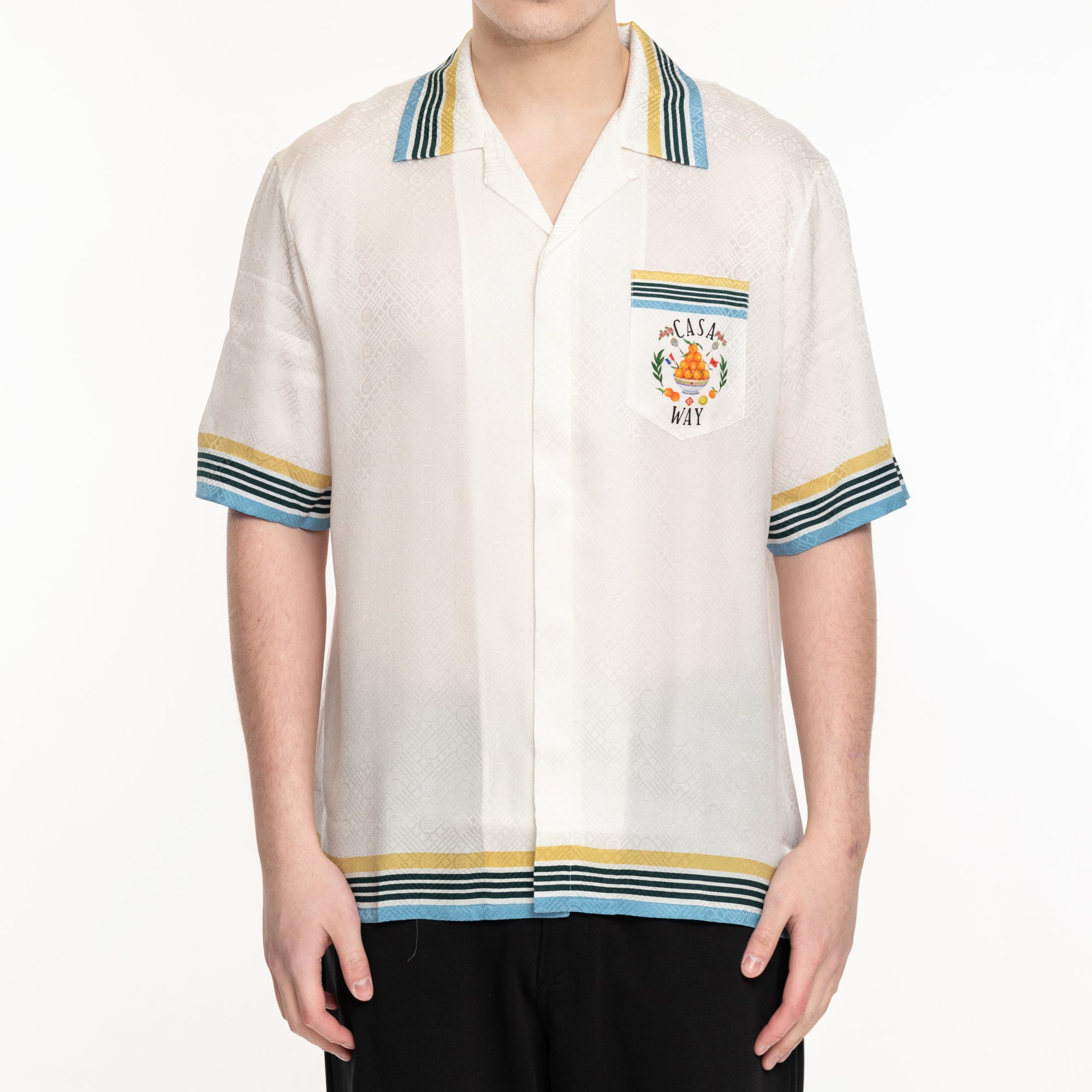 Casablanca Casa Way Silk SS Shirt White - 1