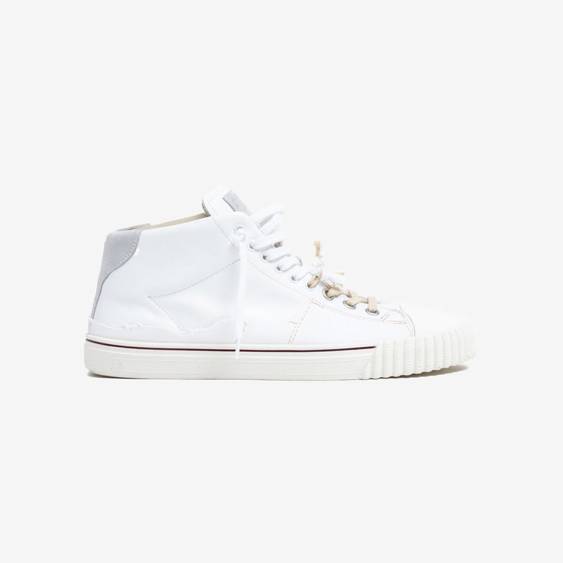 Image 2 of Margiela New Evolution Mid White Sneakers side view of outside