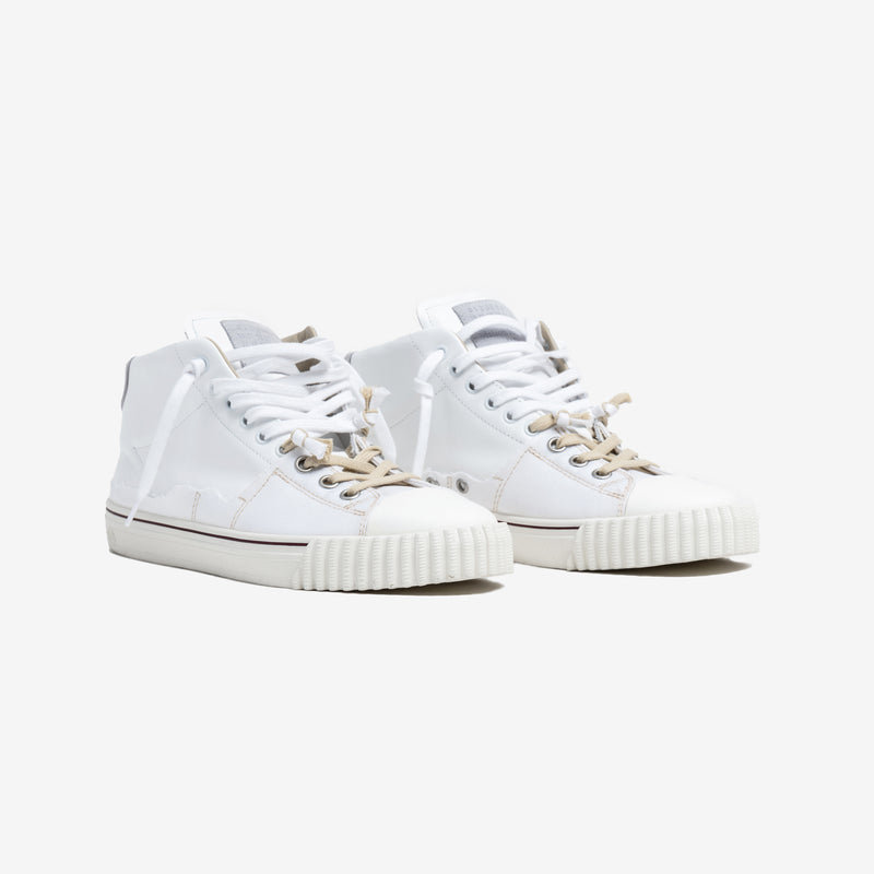 Image 1 of Margiela New Evolution Mid White Sneakers side front view