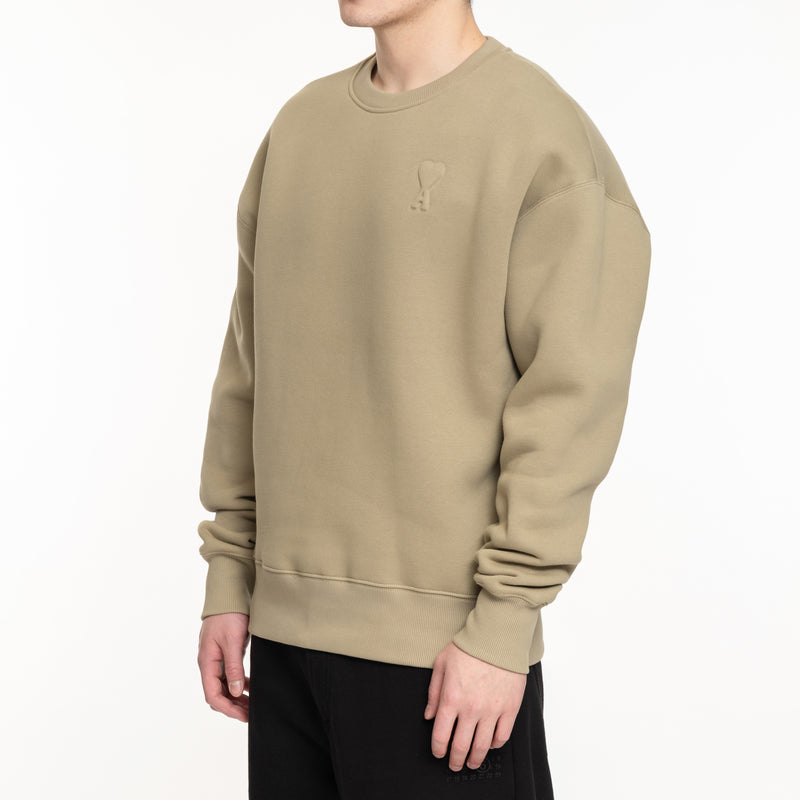 side angle view of crewneck sweater