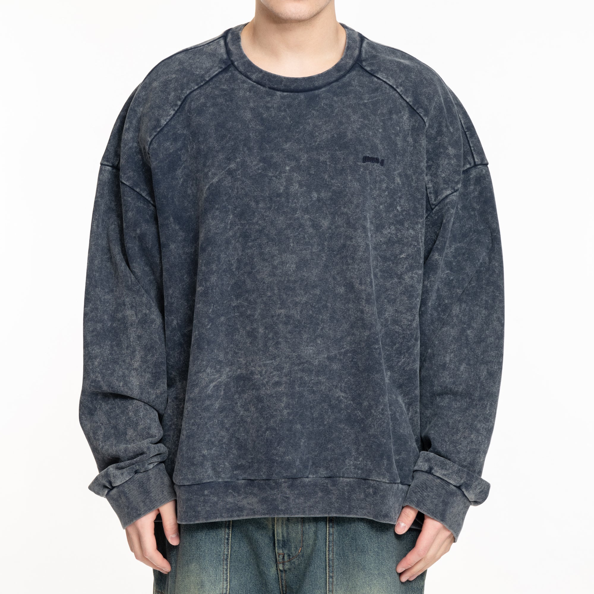Juun.J Garment Dyed Sweatshirt Blue - 1