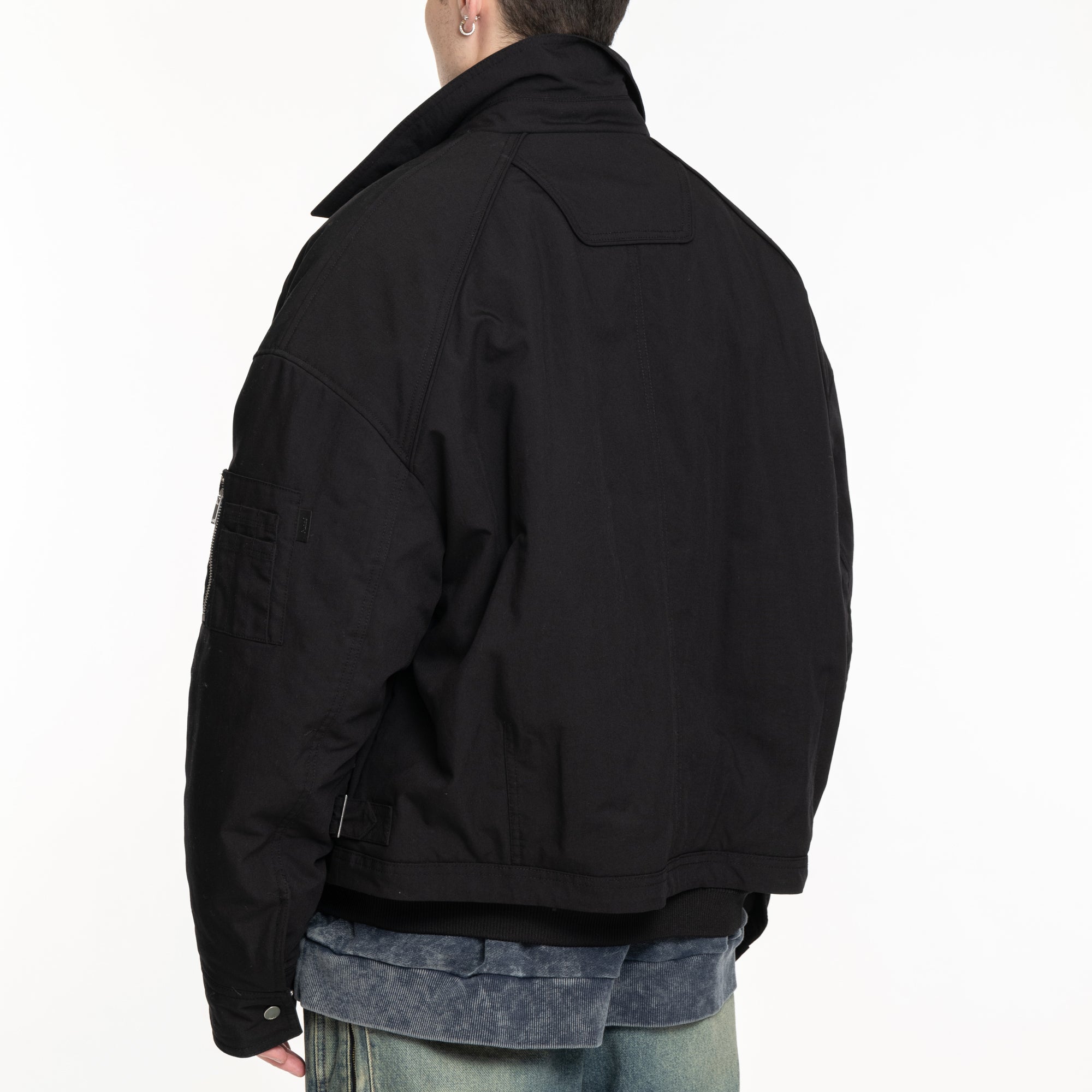 Juun.J Layered Short Bomber Jacket Black - 4