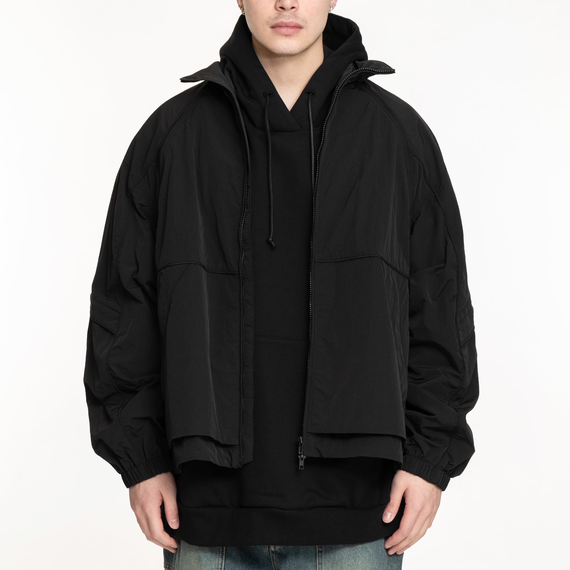 Juun.J Sleeve Detachable Utility Jacket Black - 1