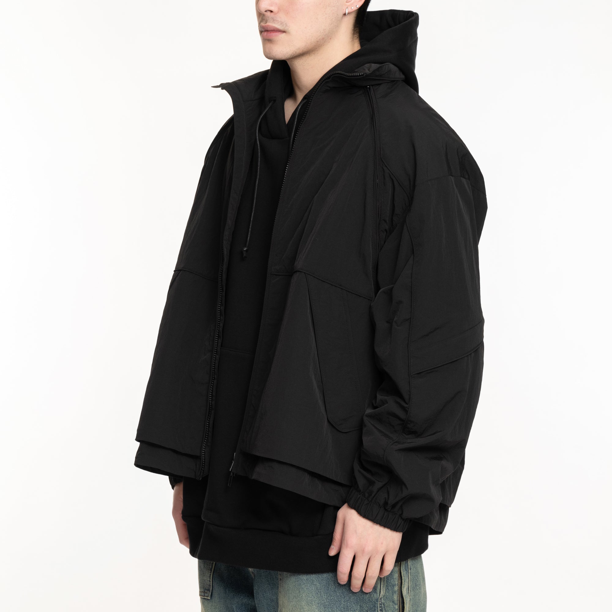 Juun.J Sleeve Detachable Utility Jacket Black - 3