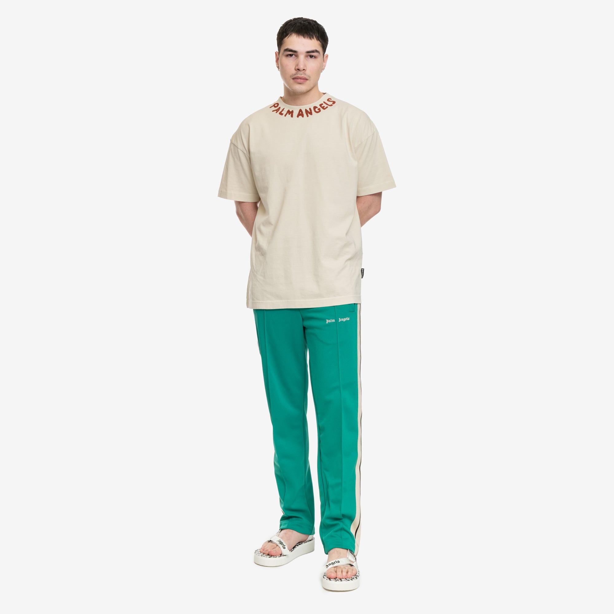 Palm Angels Classic Logo Green Track Pants Green - 2