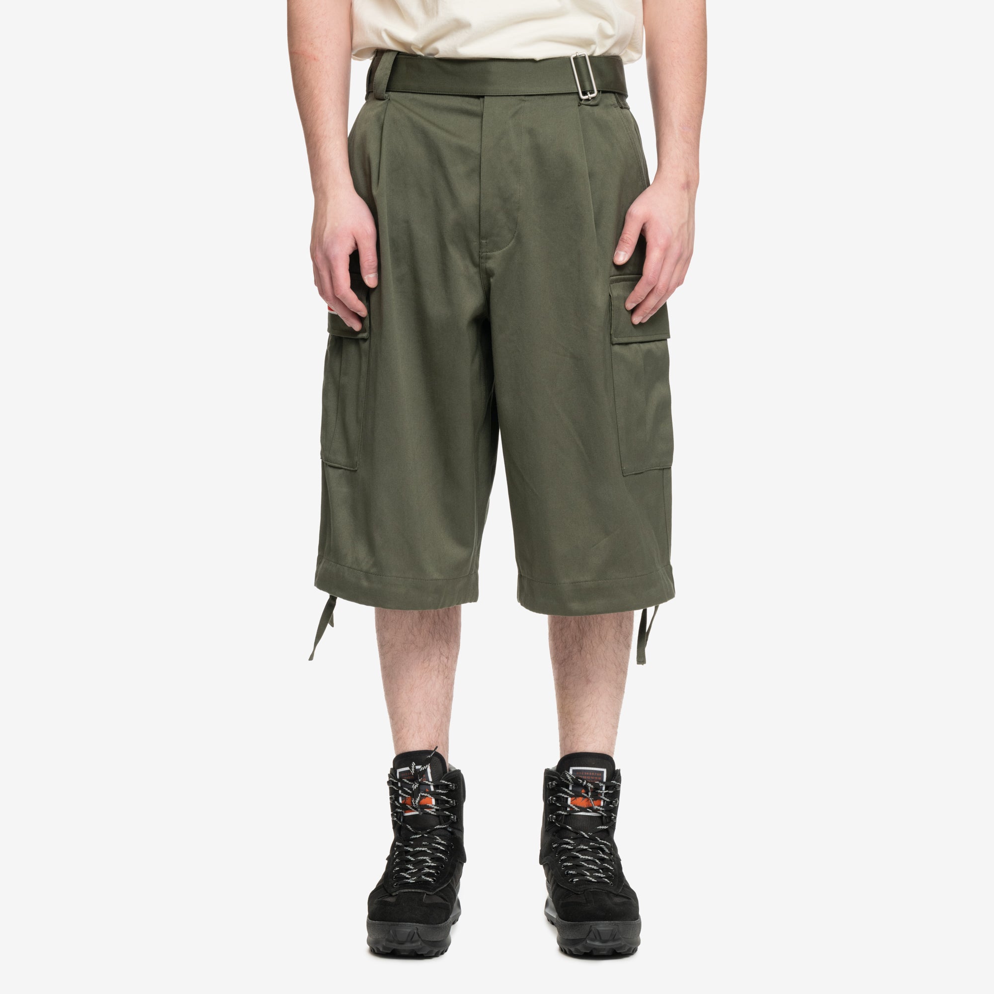 Kenzo Army Cargo Shorts Dark Khaki - 1