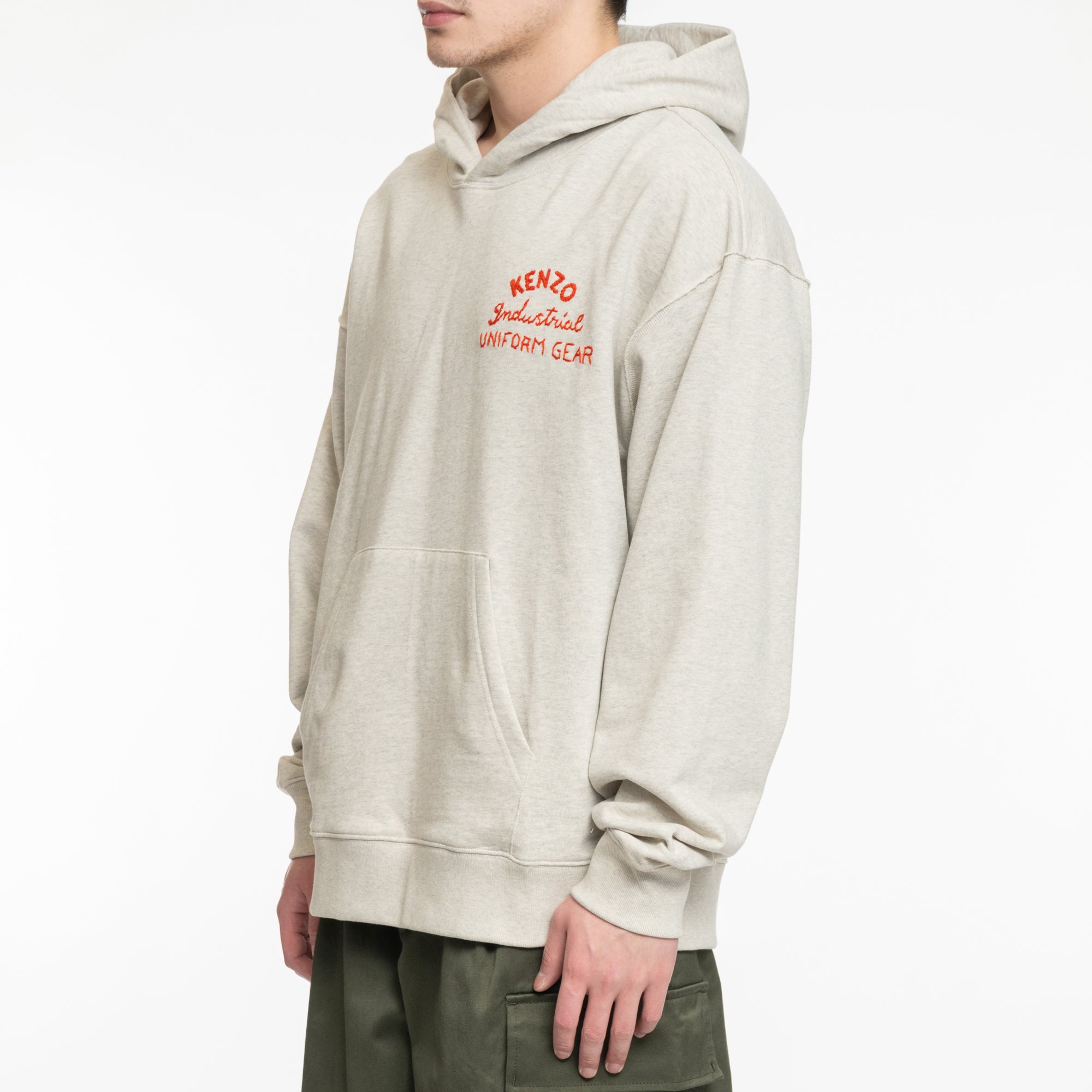 Kenzo Drawn Varsity Hoody Pale Grey - 3