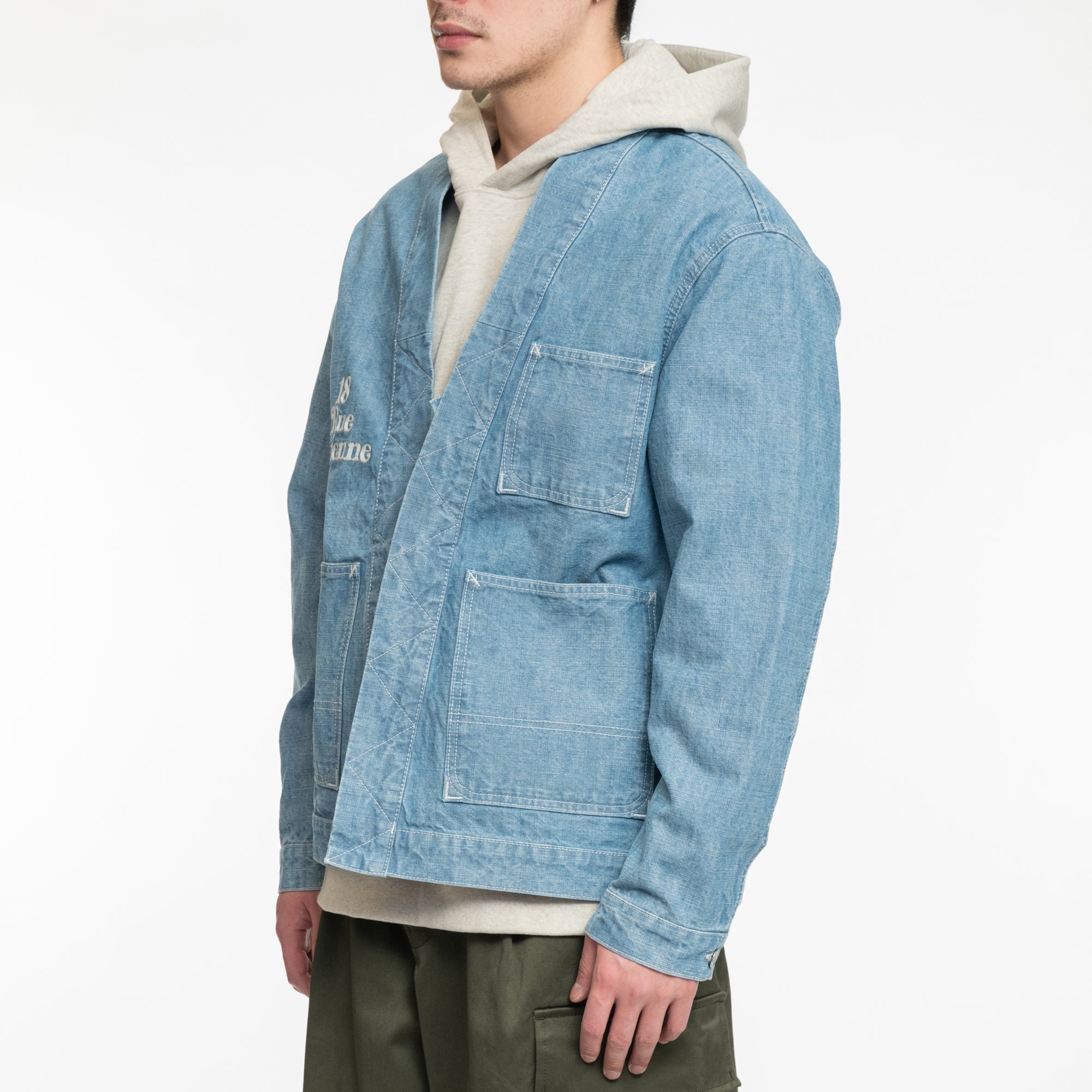 Kenzo Verdy Kimono Jacket Stone Bleach Denim - 3