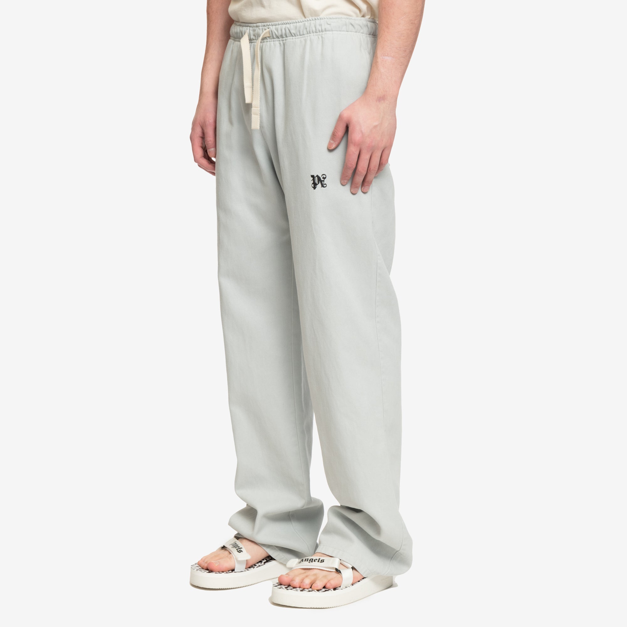 Palm Angels Monogram Travel Pants Light Grey - 3