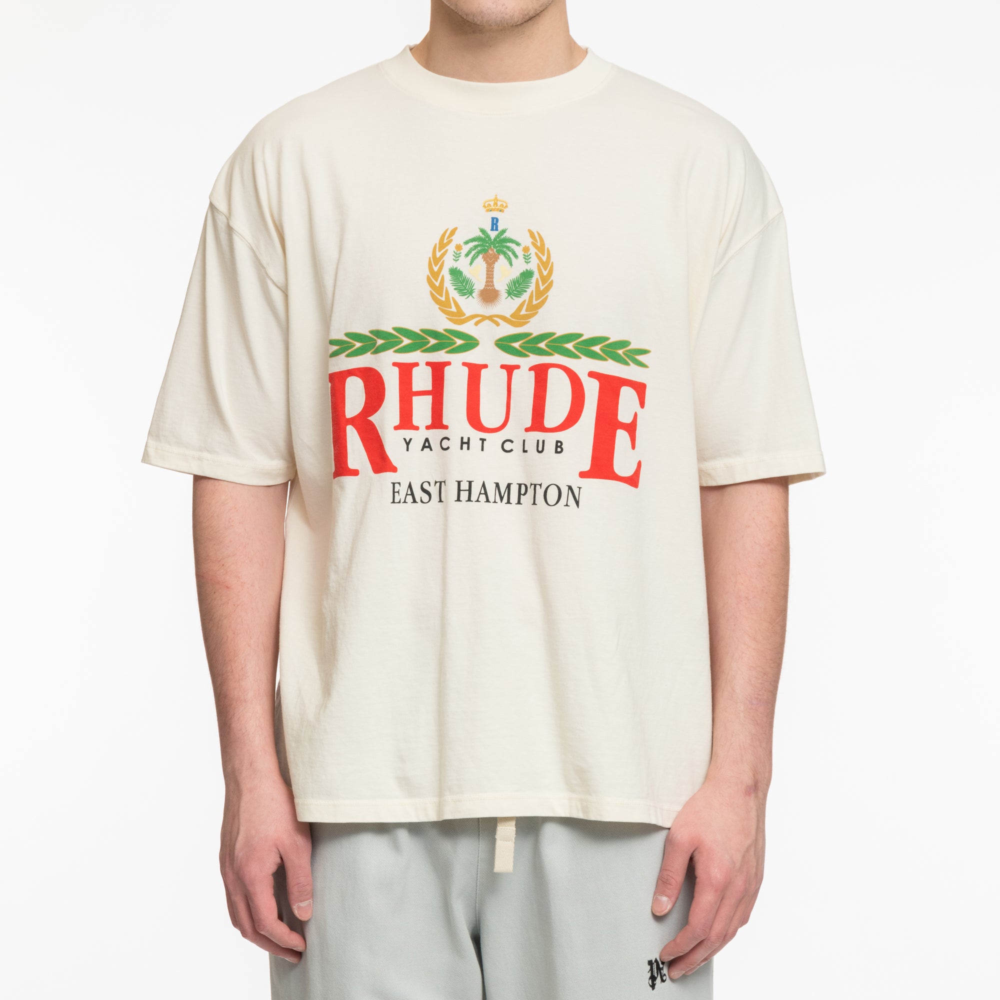 Rhude East Hampton Crest Vintage T-Shirt Vintage White - 1