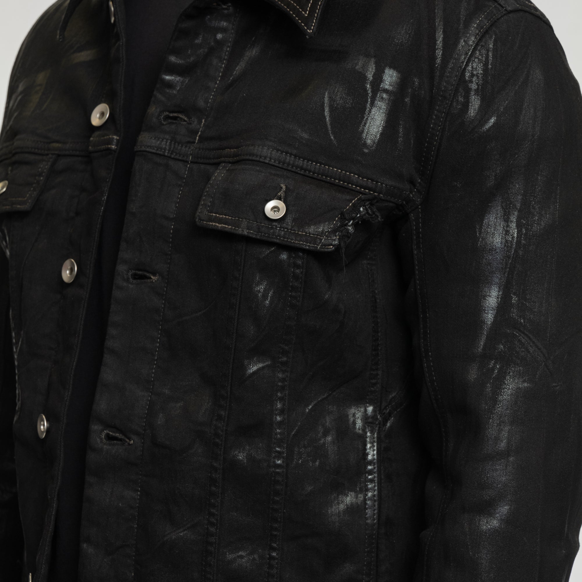 Rick Owens DRKSHDW Trucker Denim Jacket Black - 5