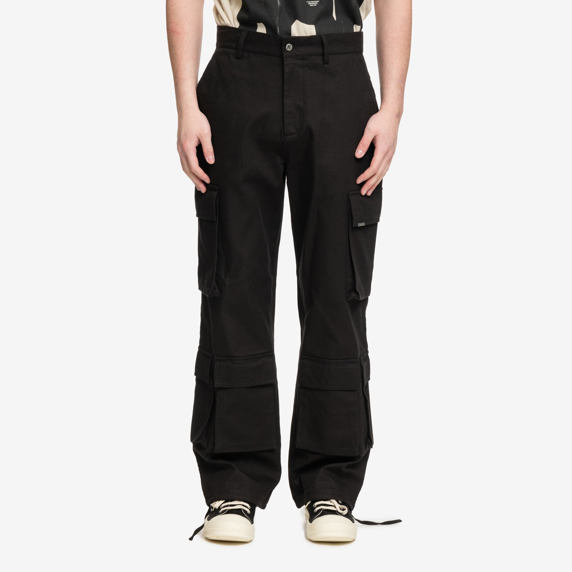 Represent Baggy Cargo Pants Black - 1
