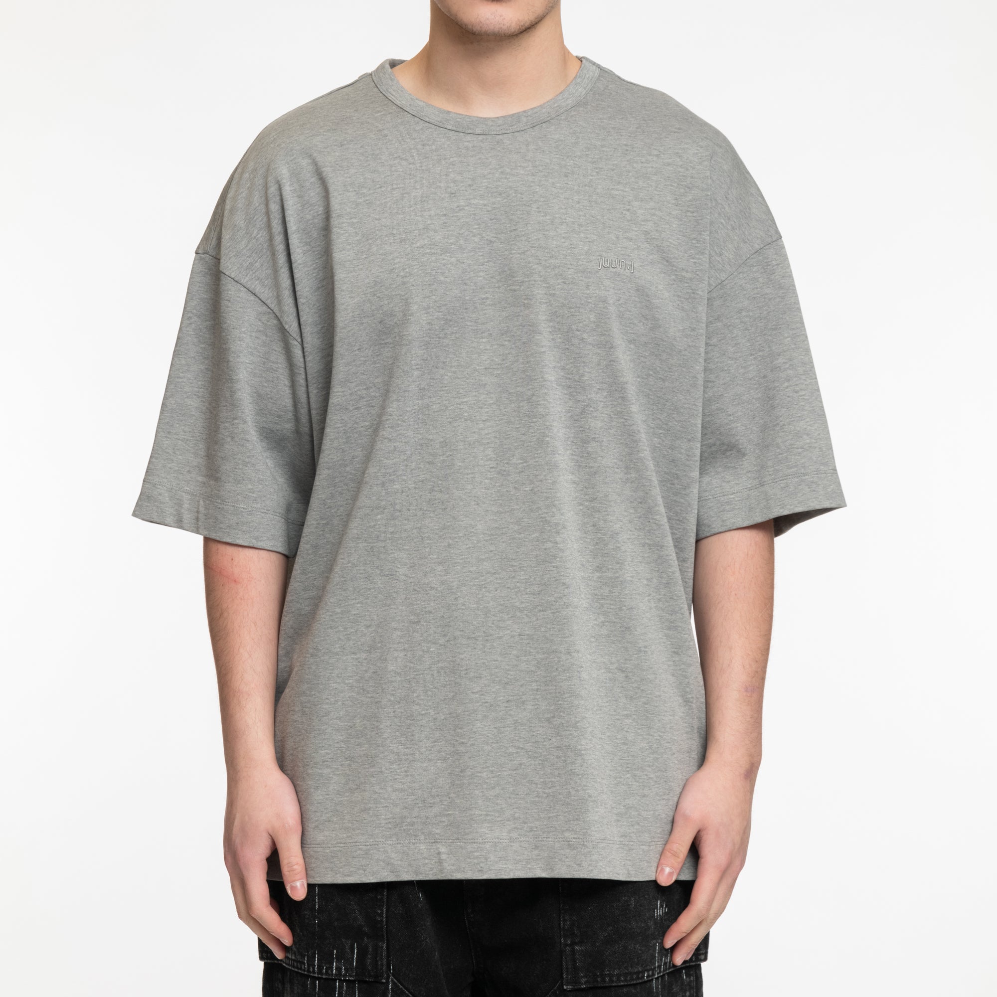 Juun.J Silver Graphic Semi - Over T-Shirt Grey - 1