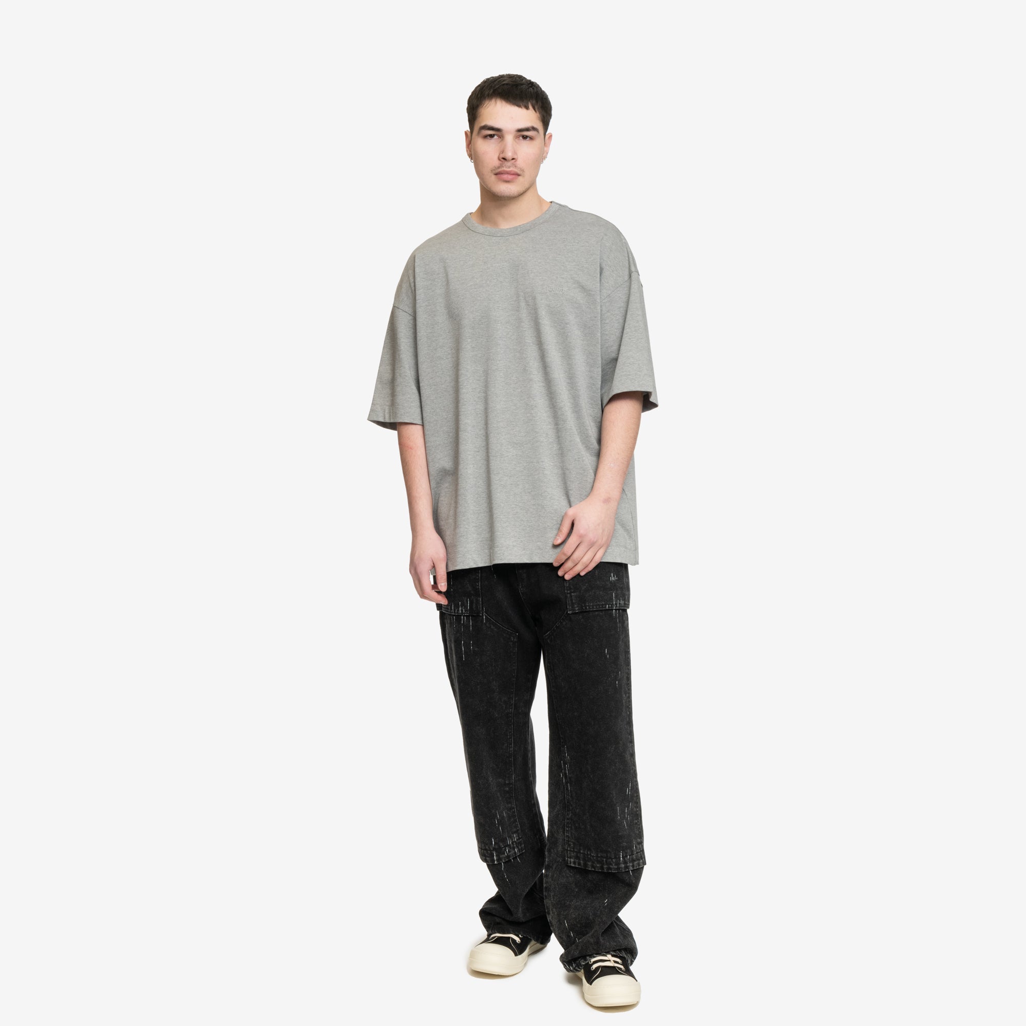 Juun.J Silver Graphic Semi - Over T-Shirt Grey - 2