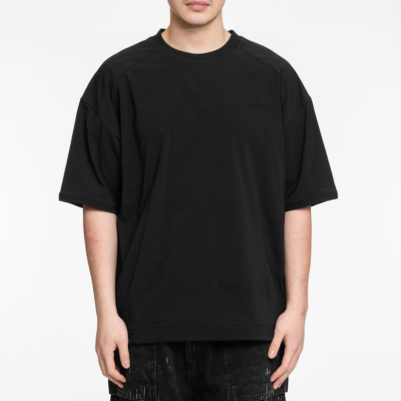 Juun.J - Tricot String T-Shirt in Black M / Black