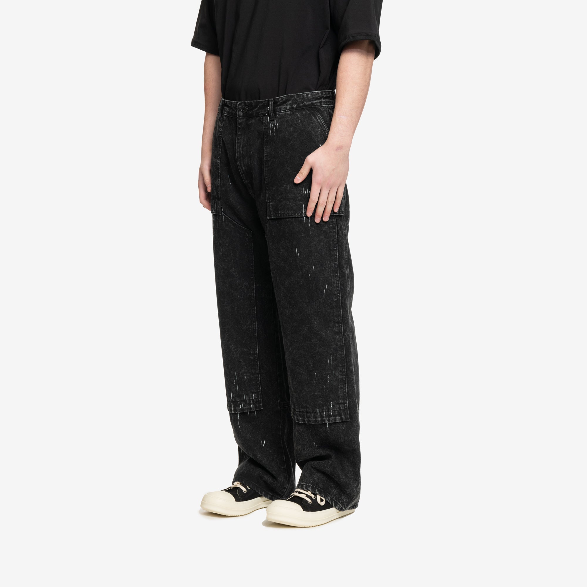 Juun.J Loose Fit Painter Jeans Black - 3
