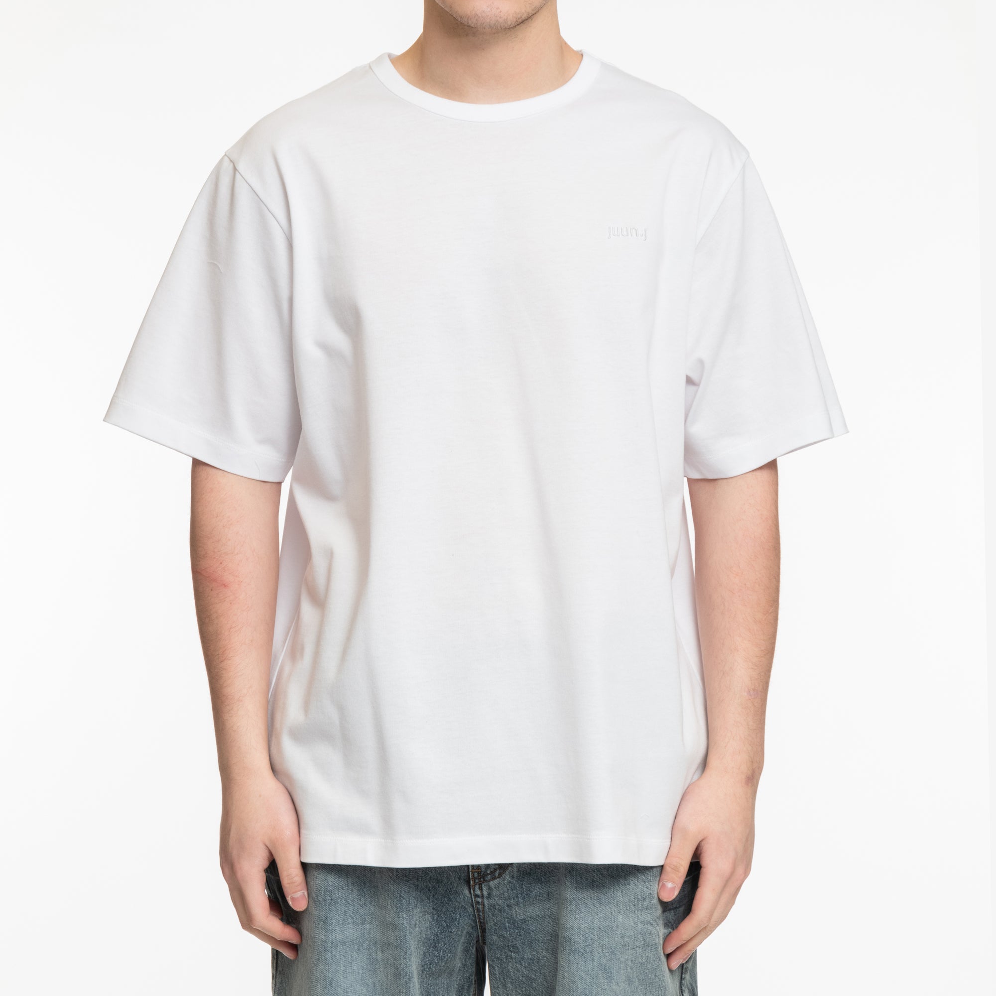 Juun.J Tonal Embroidered T-Shirt White - 1
