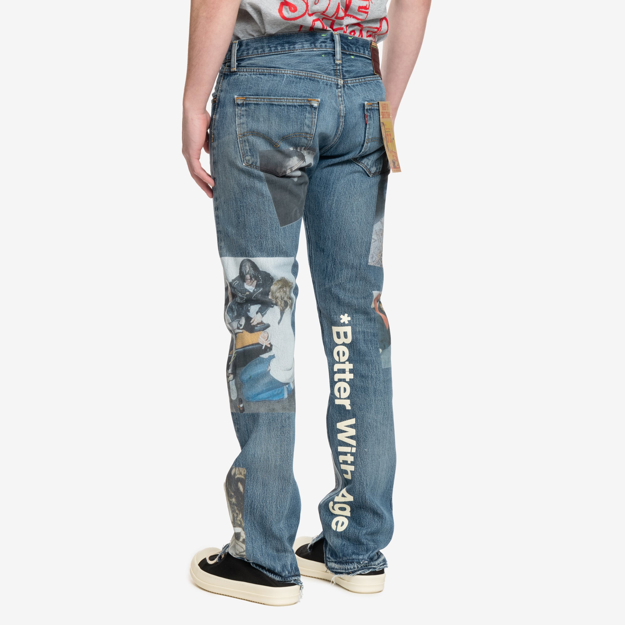 Better With Age Tabloid Denim Jeans Blue - 4