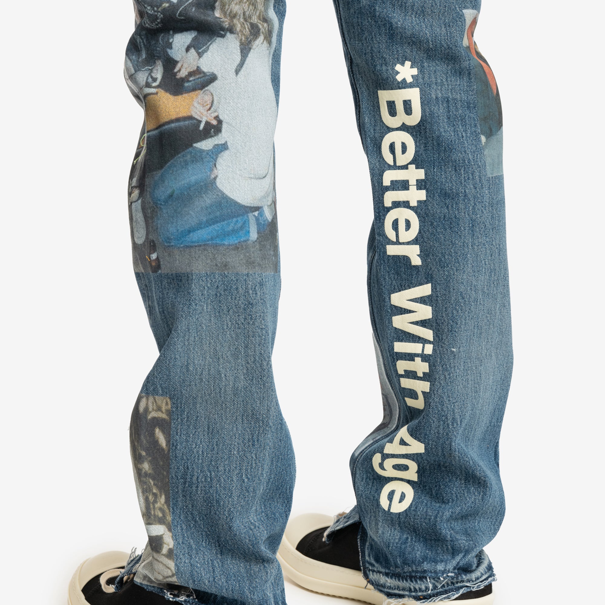 Better With Age Tabloid Denim Jeans Blue - 7