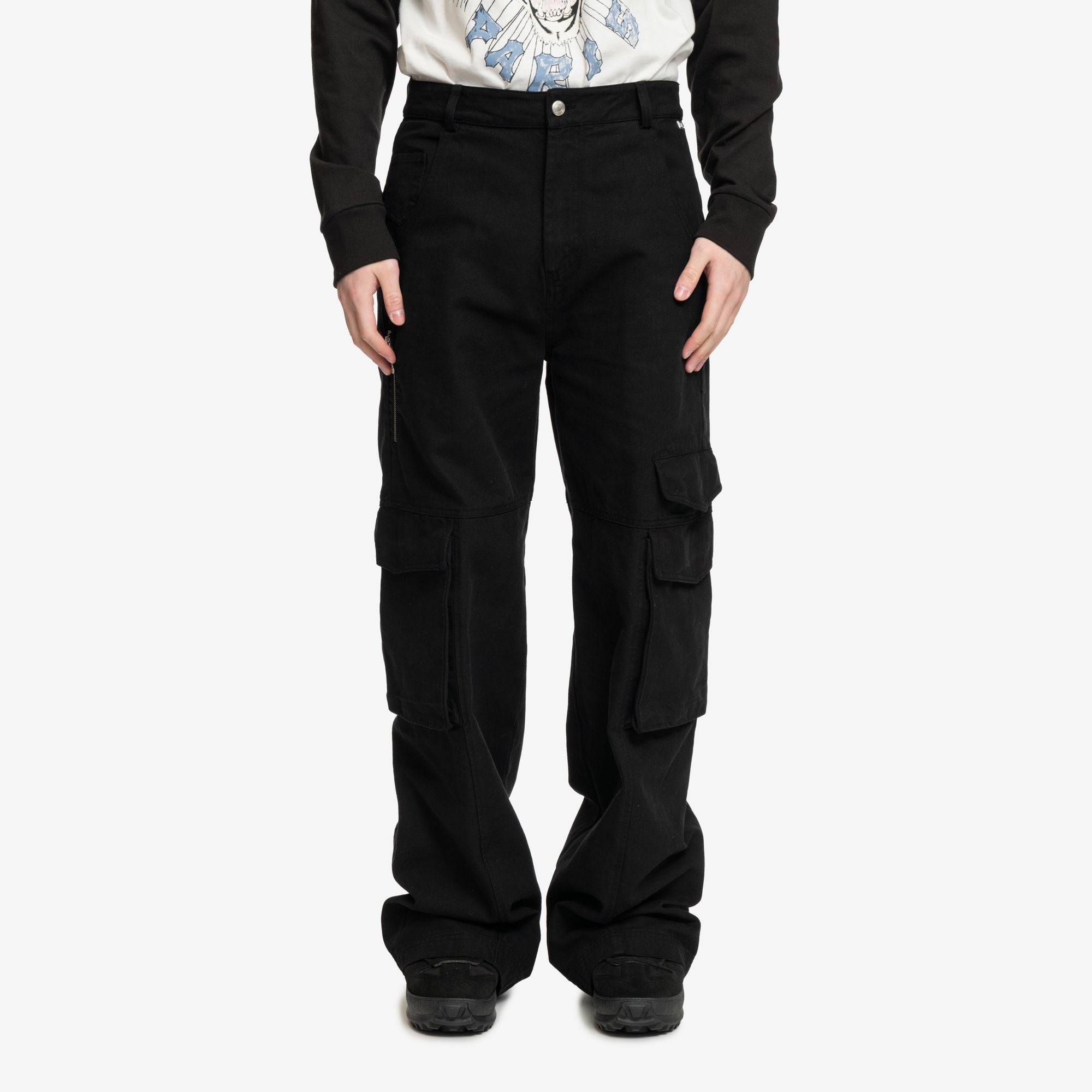 GCDS Ultracargo Linen Pants Black - 1