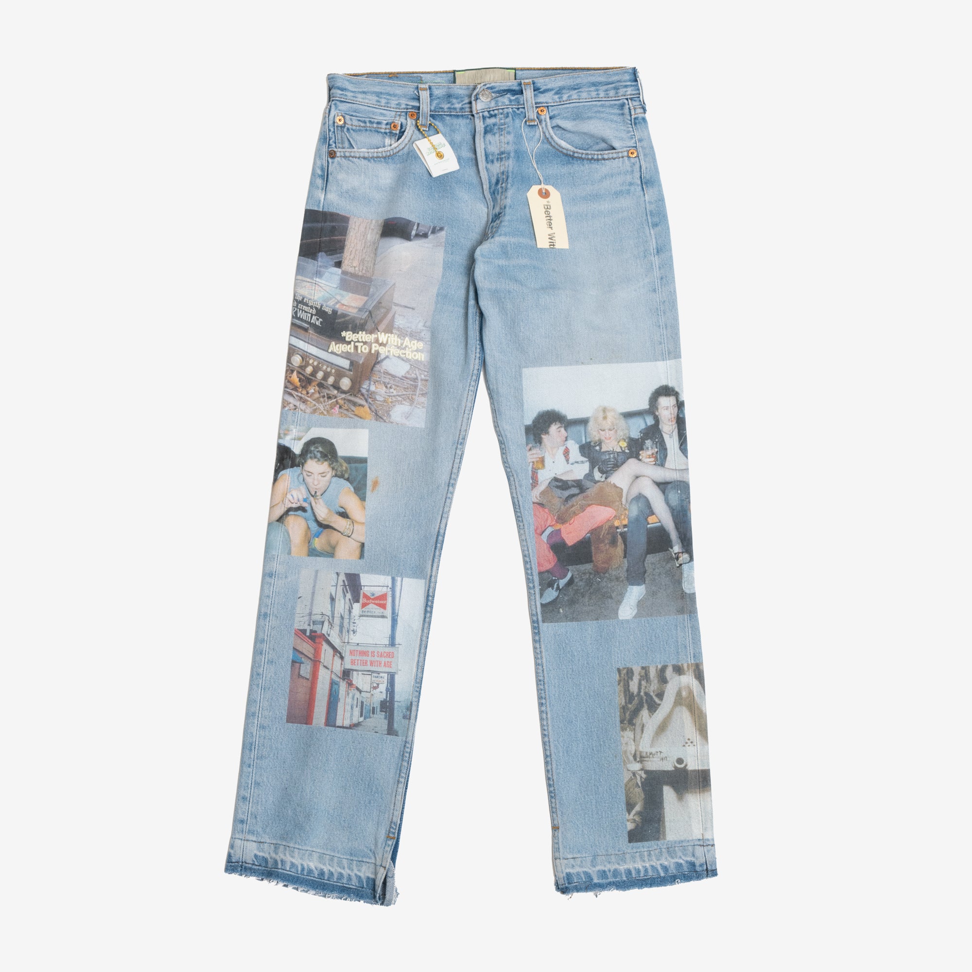 Better With Age Tabloid Denim Jeans Blue - 8