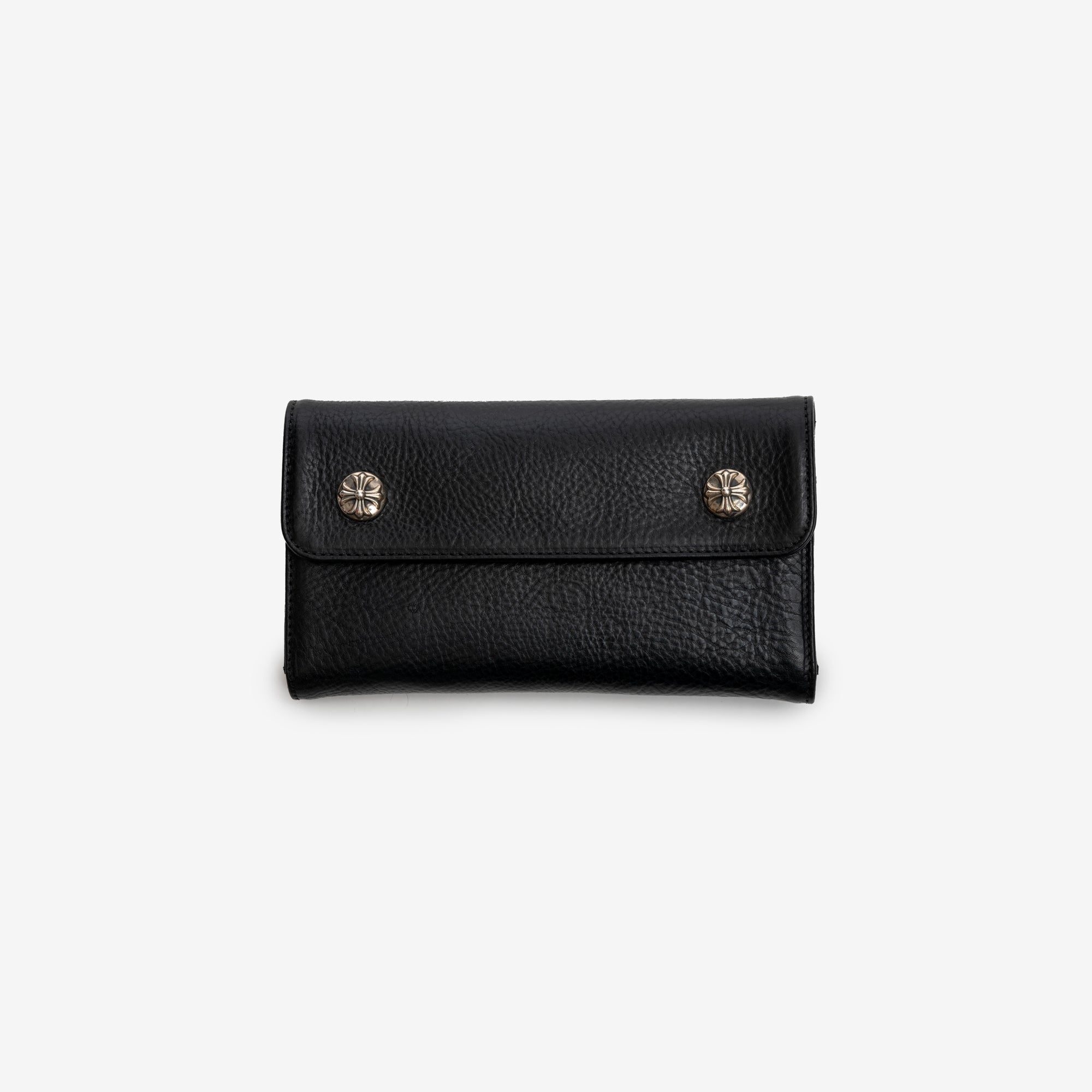 Chrome Hearts CH Wave Cross Button Wallet Black - 1