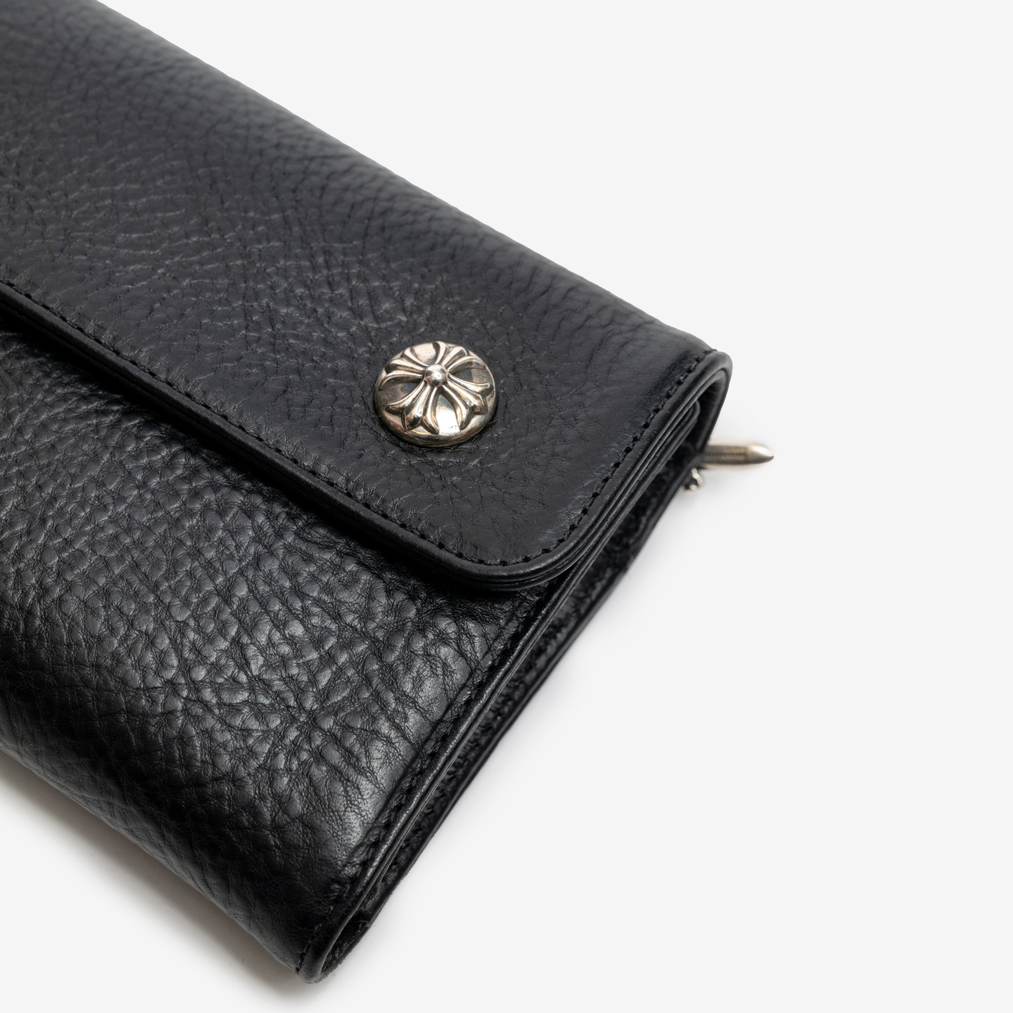 Chrome Hearts CH Wave Cross Button Wallet Black - 2