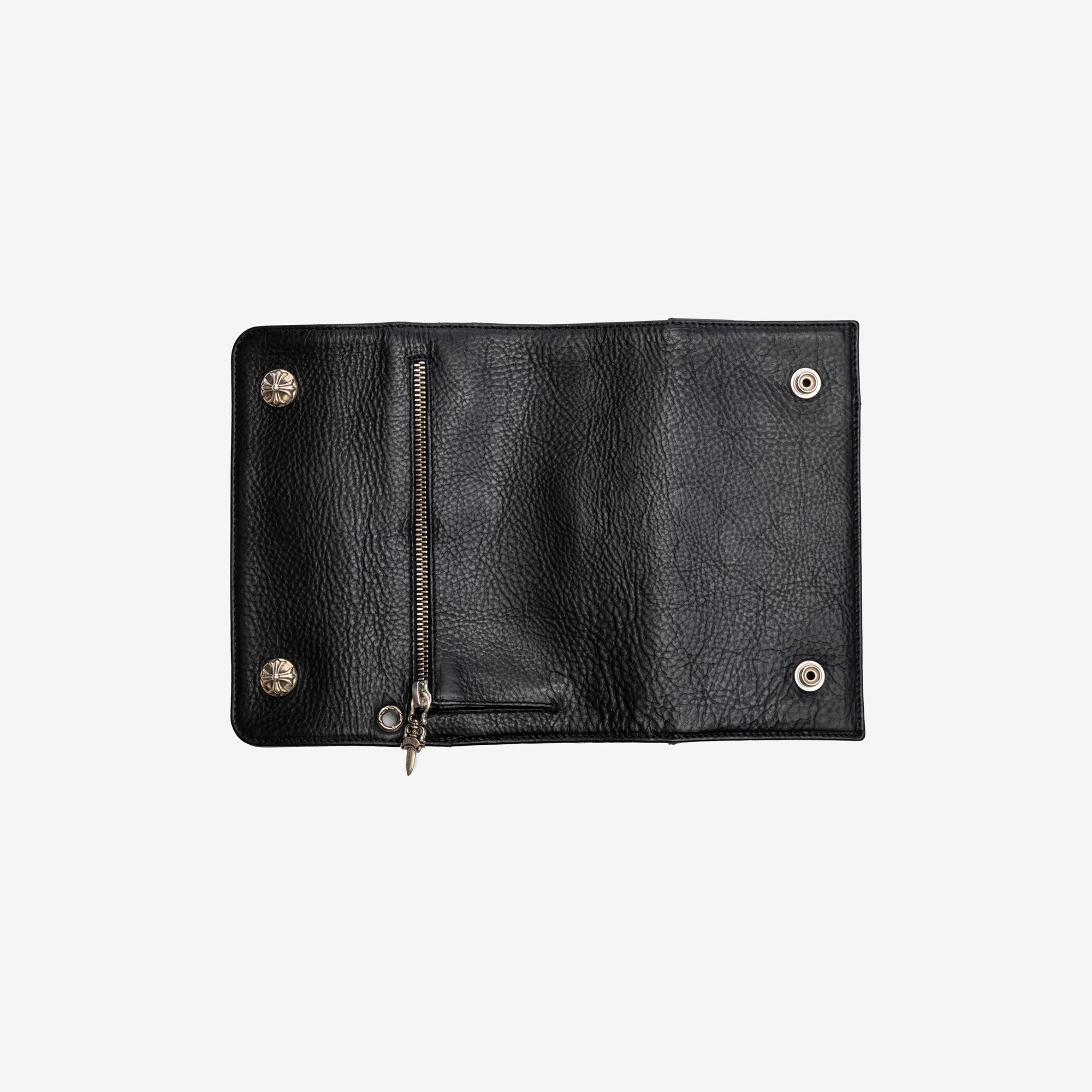 Chrome Hearts CH Wave Cross Button Wallet Black - 4