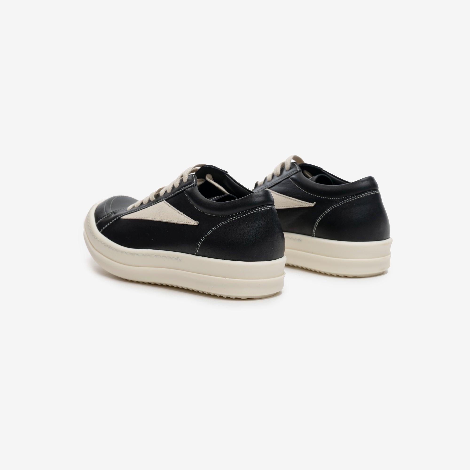 Rick Owens Vintage Leather Sneakers Black/Milk/Milk - 5
