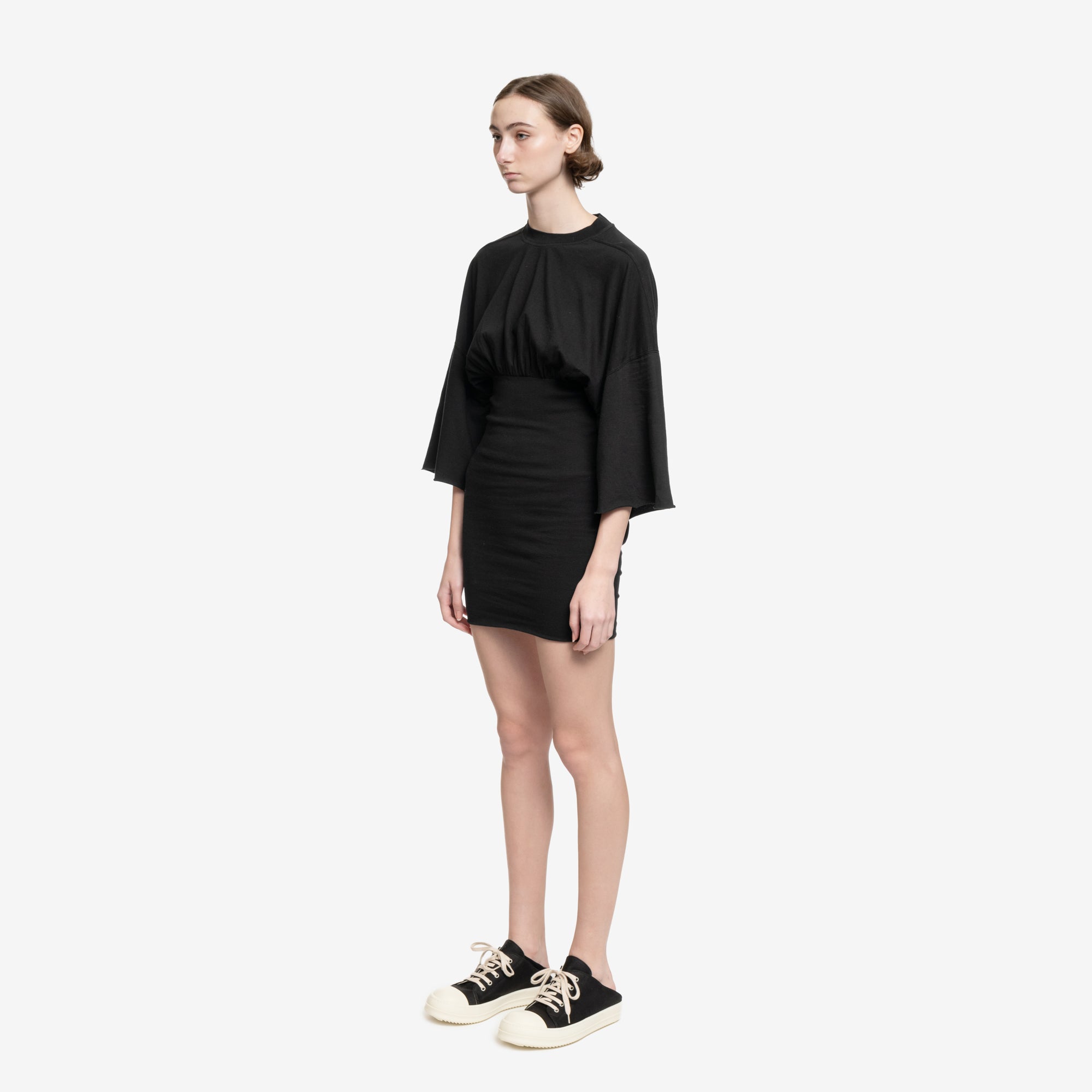 Rick Owens DRKSHDW Womens Cinched Tommy Mini Dress Black - 3