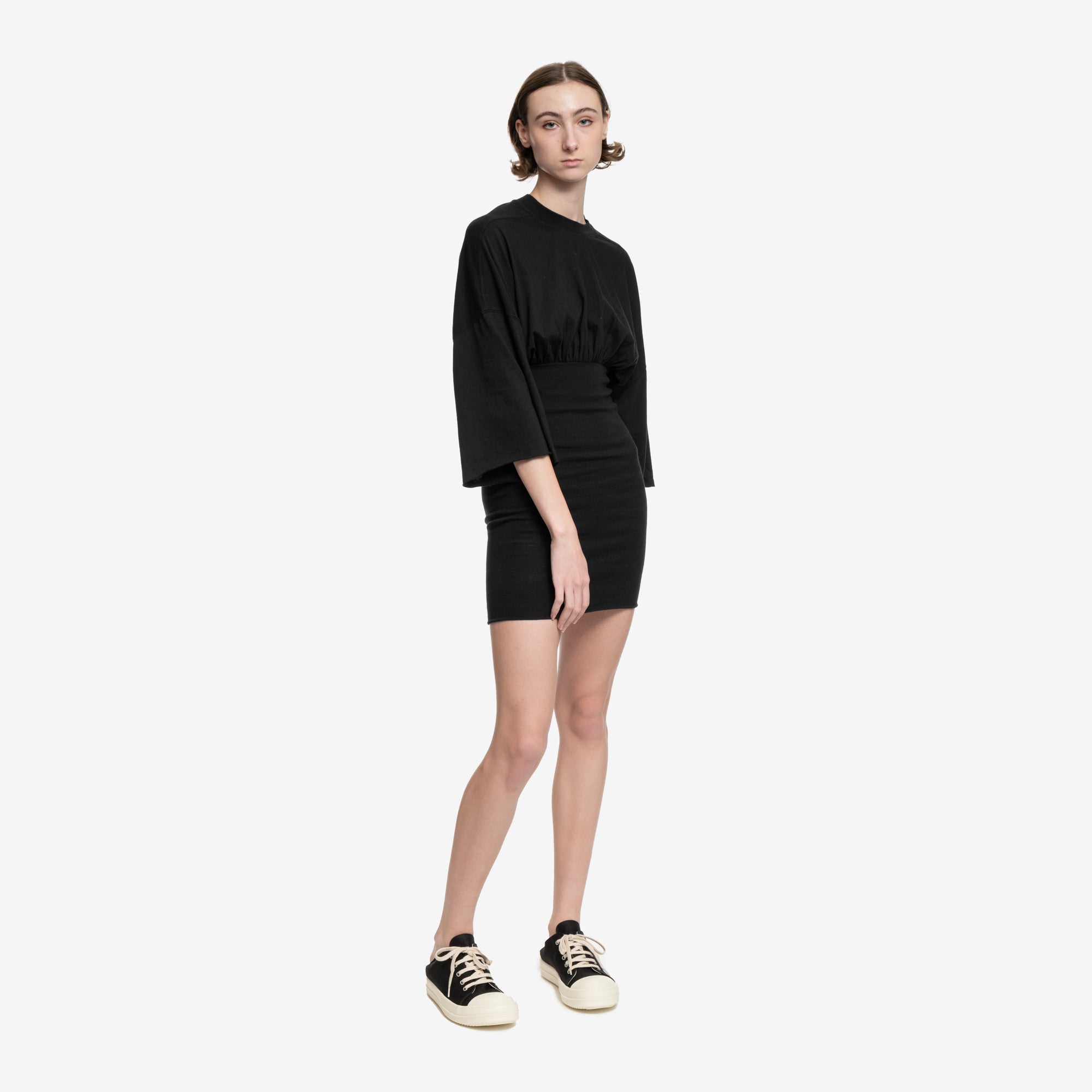 Rick Owens DRKSHDW Womens Cinched Tommy Mini Dress Black - 2