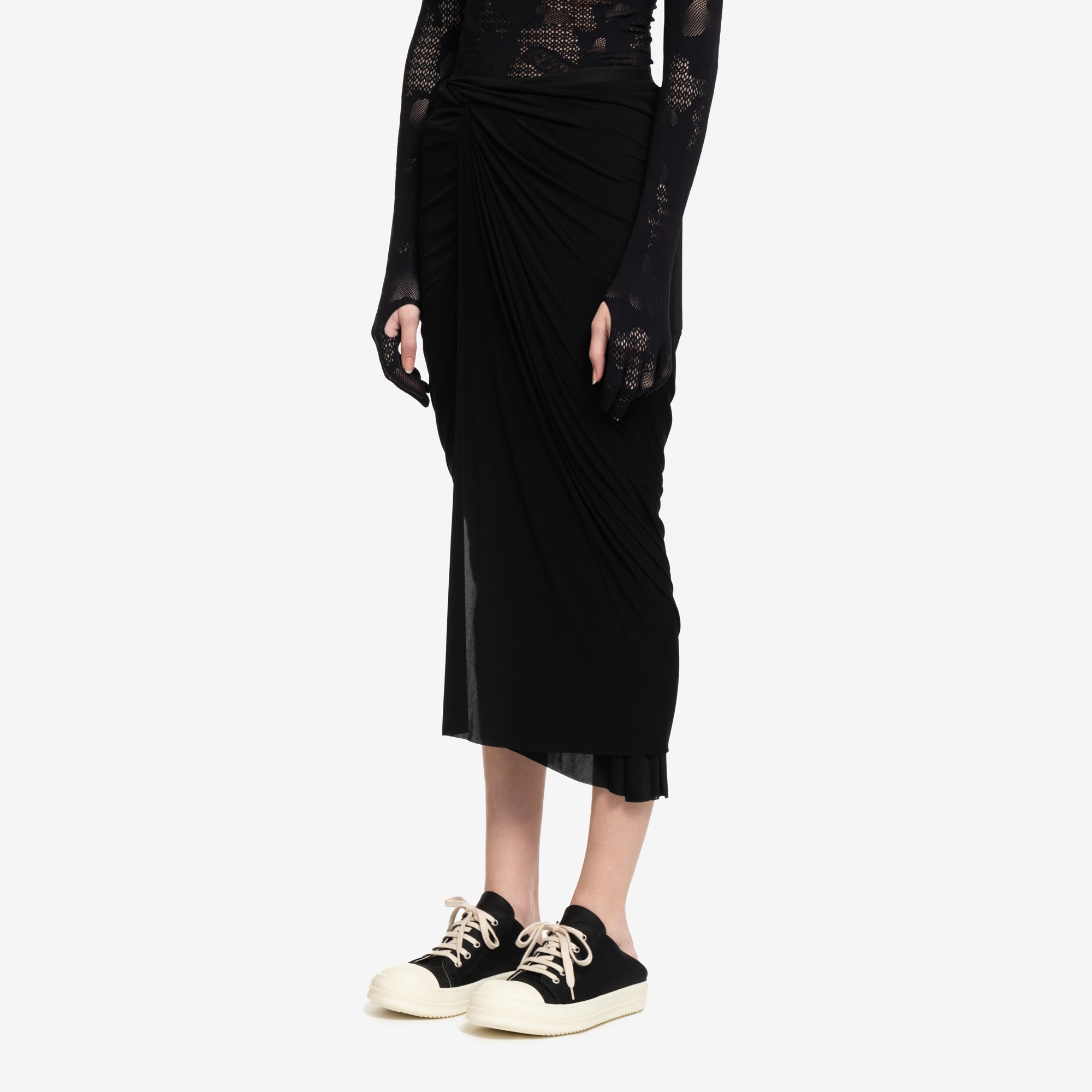 Rick Owens Womens Wrap Skirt Black - 3