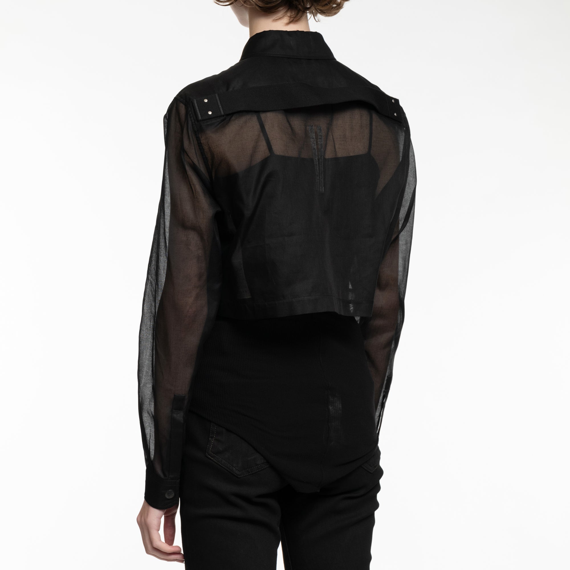 Rick Owens Womens Cropped Outershirt Black - 4