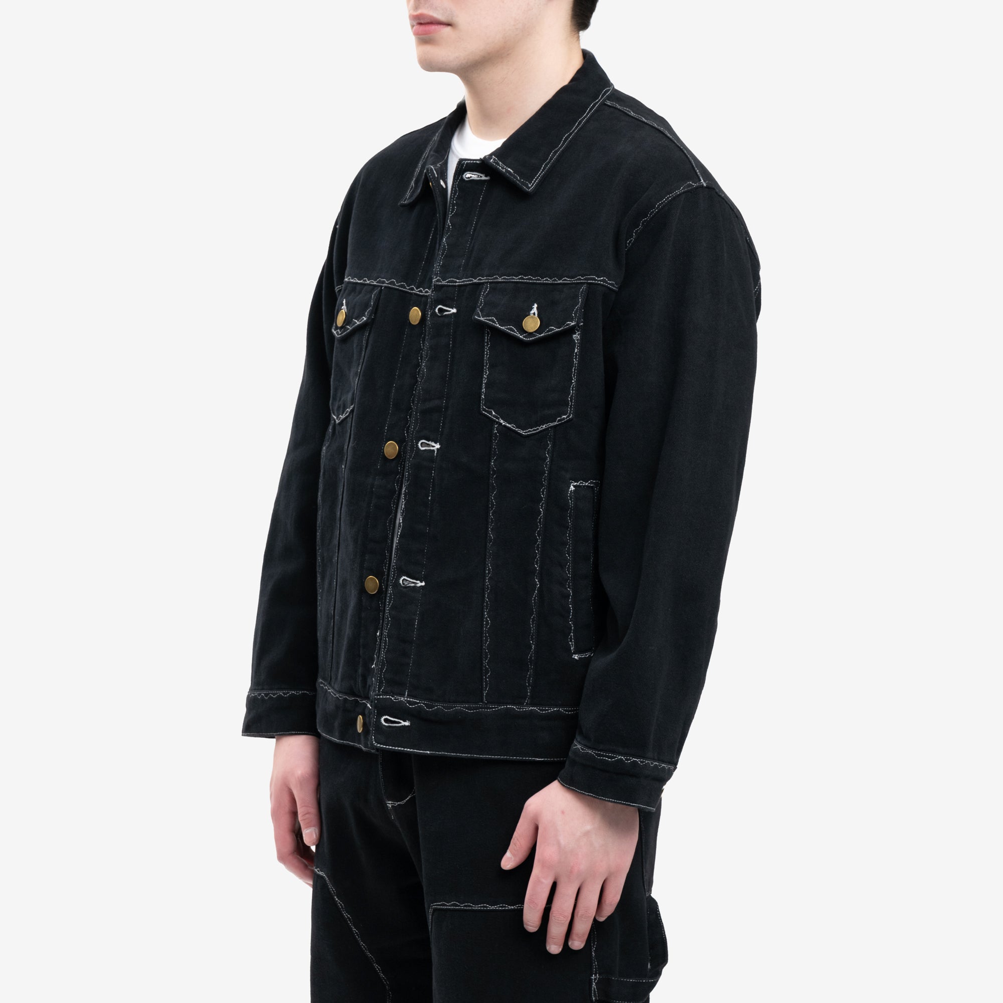 KidSuper Messy Stitched Work Jacket Black - 3