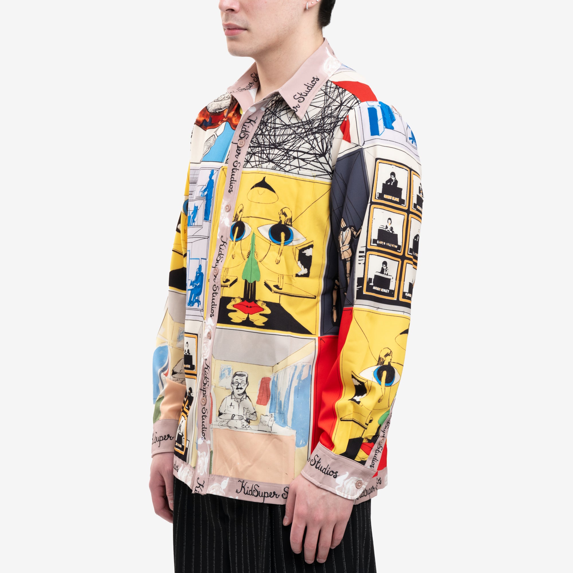 KidSuper Printed Satin Shirt Multi - 3