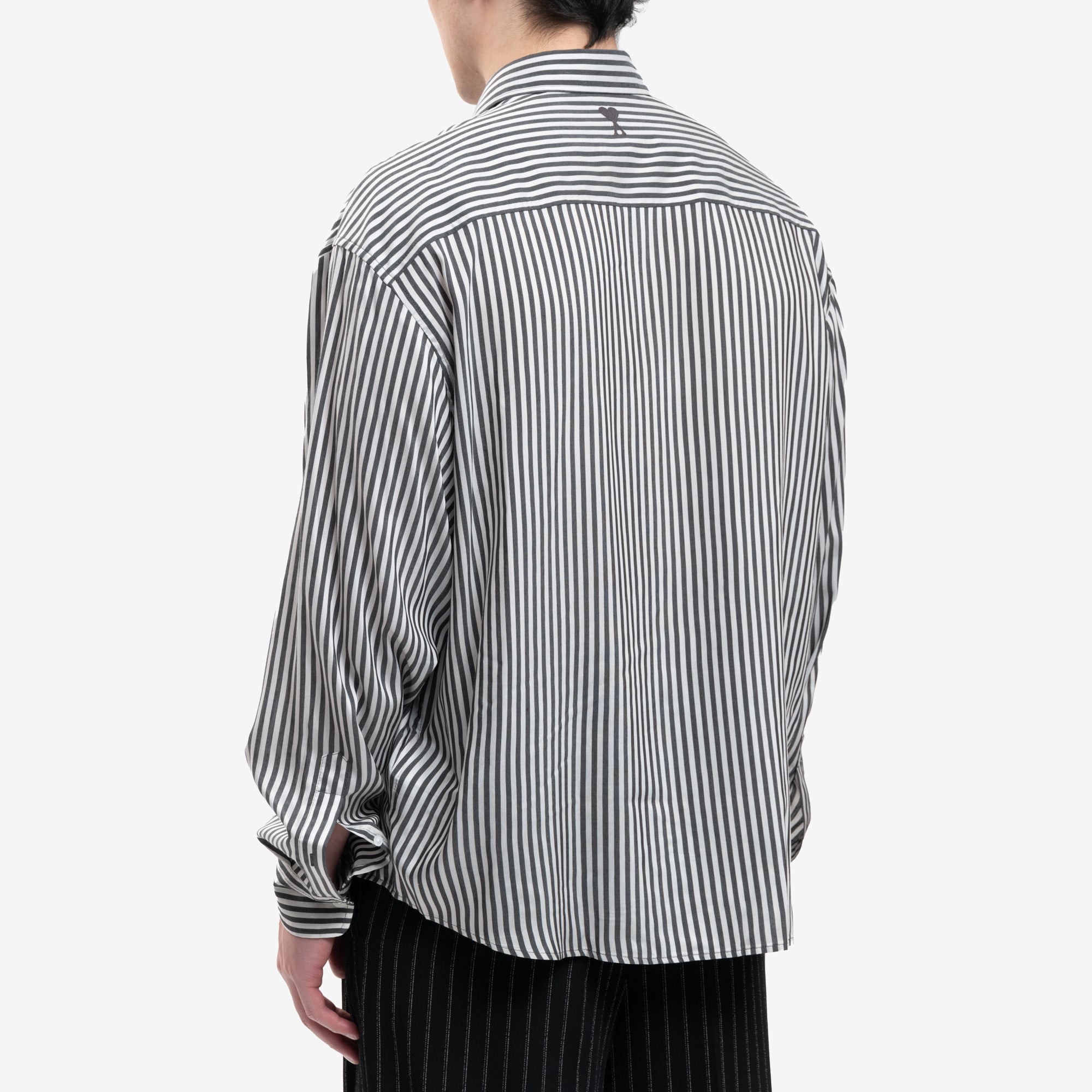 AMI Boxy Fit Shirt Chalk Black - 4