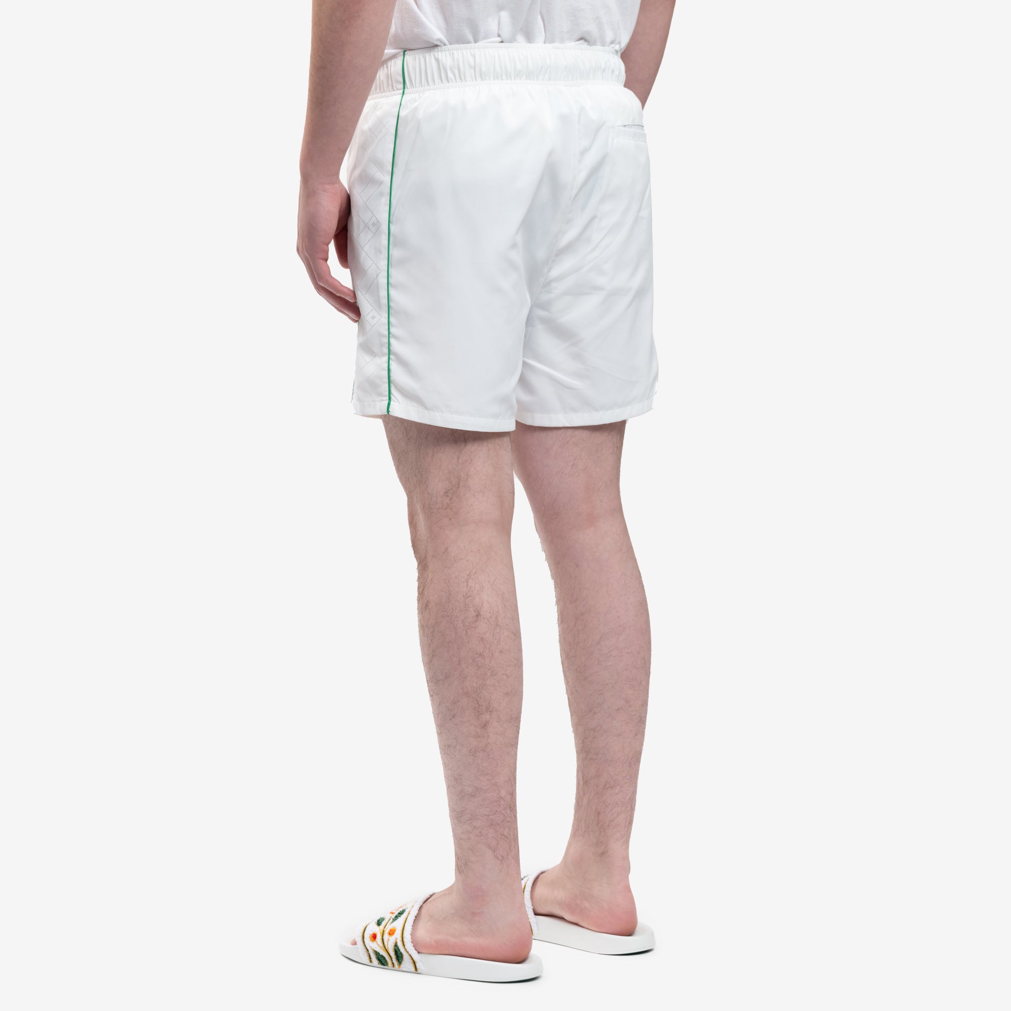 Casablanca Nylon Laser Cut Track Shorts White - 4