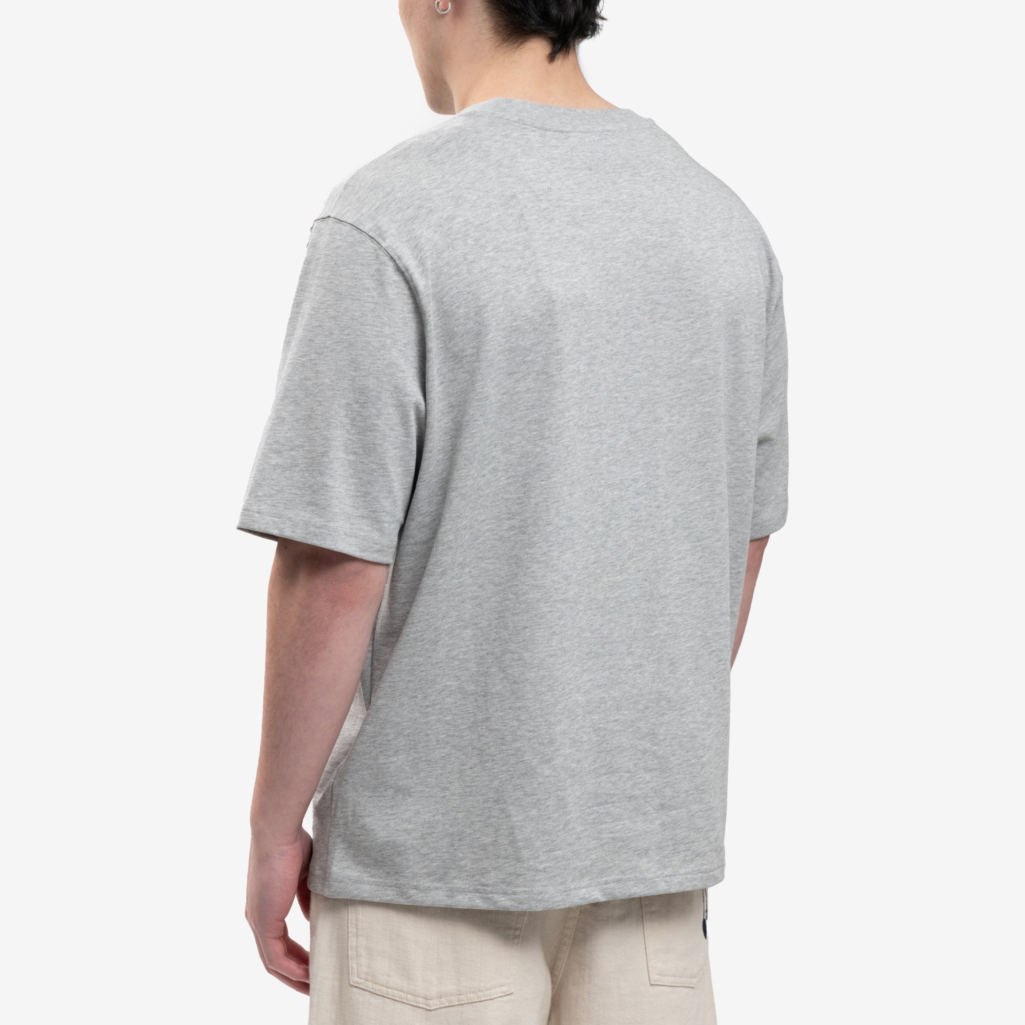 AMI Red Ami de Coeur Grey T-Shirt Heather Ash Grey - 4