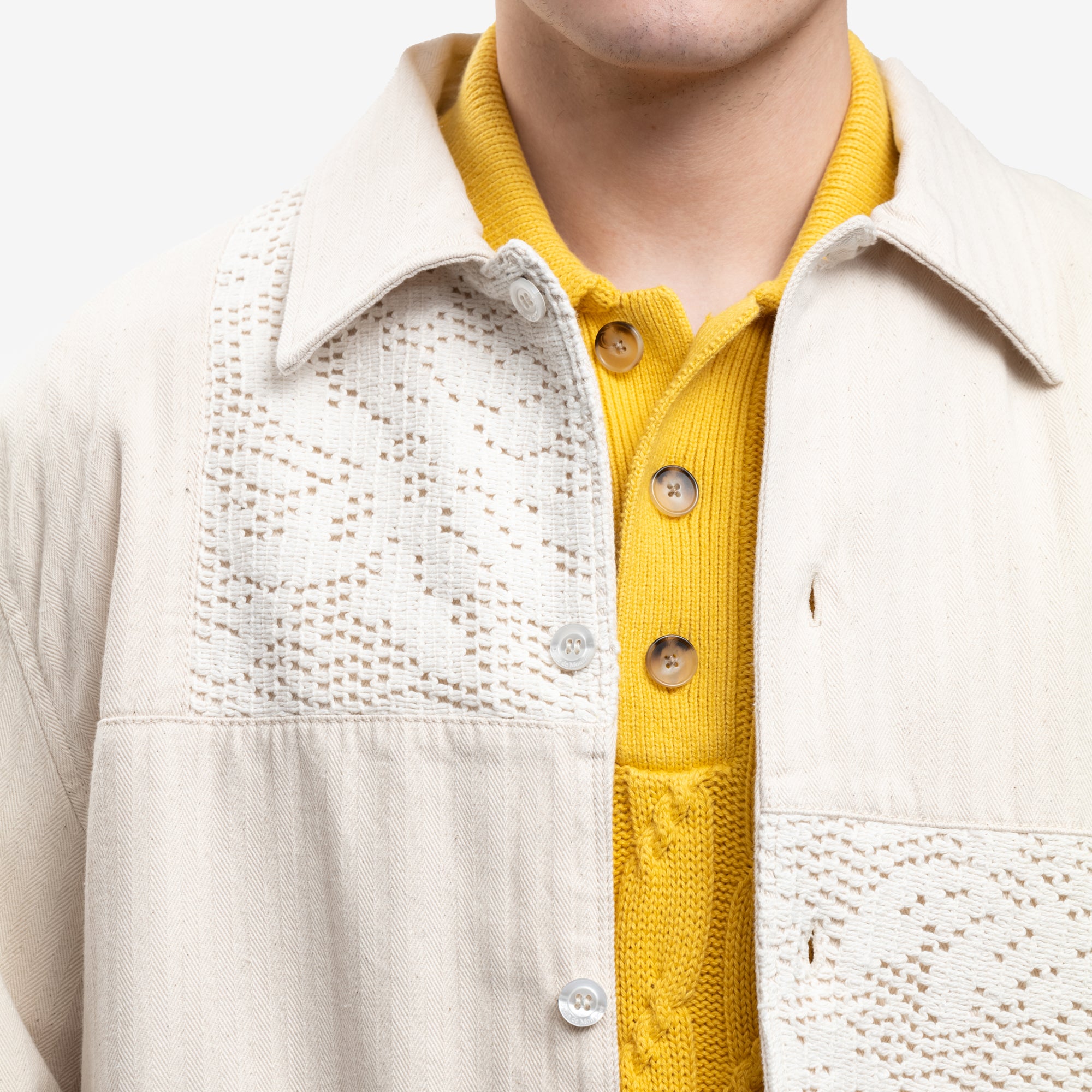 Drôle de Monsieur Le Surchemise Patchwork Ecru - 5