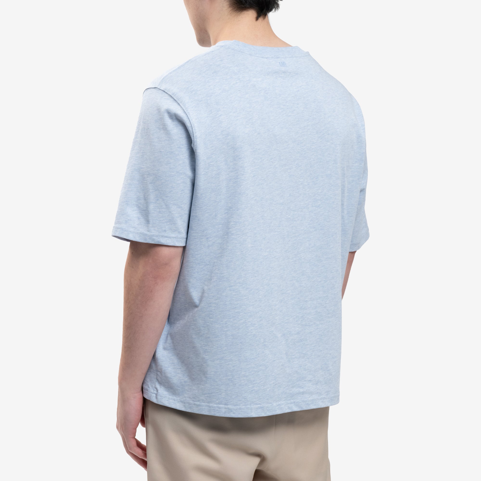 AMI Red Ami de Coeur Blue T-Shirt Heather Cashmere Blue - 4