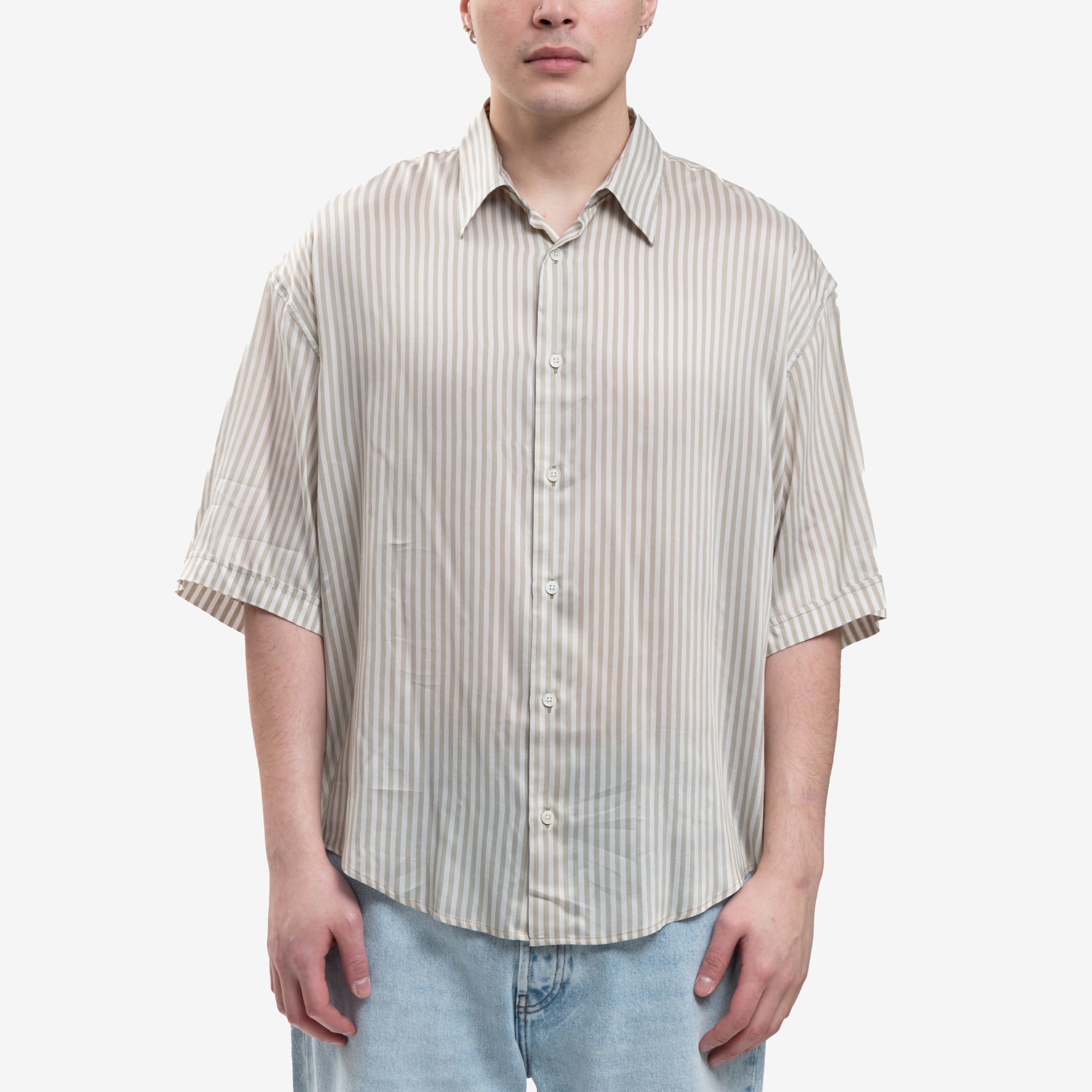 AMI Boxy Fit SS Shirt Chalk Sage - 1