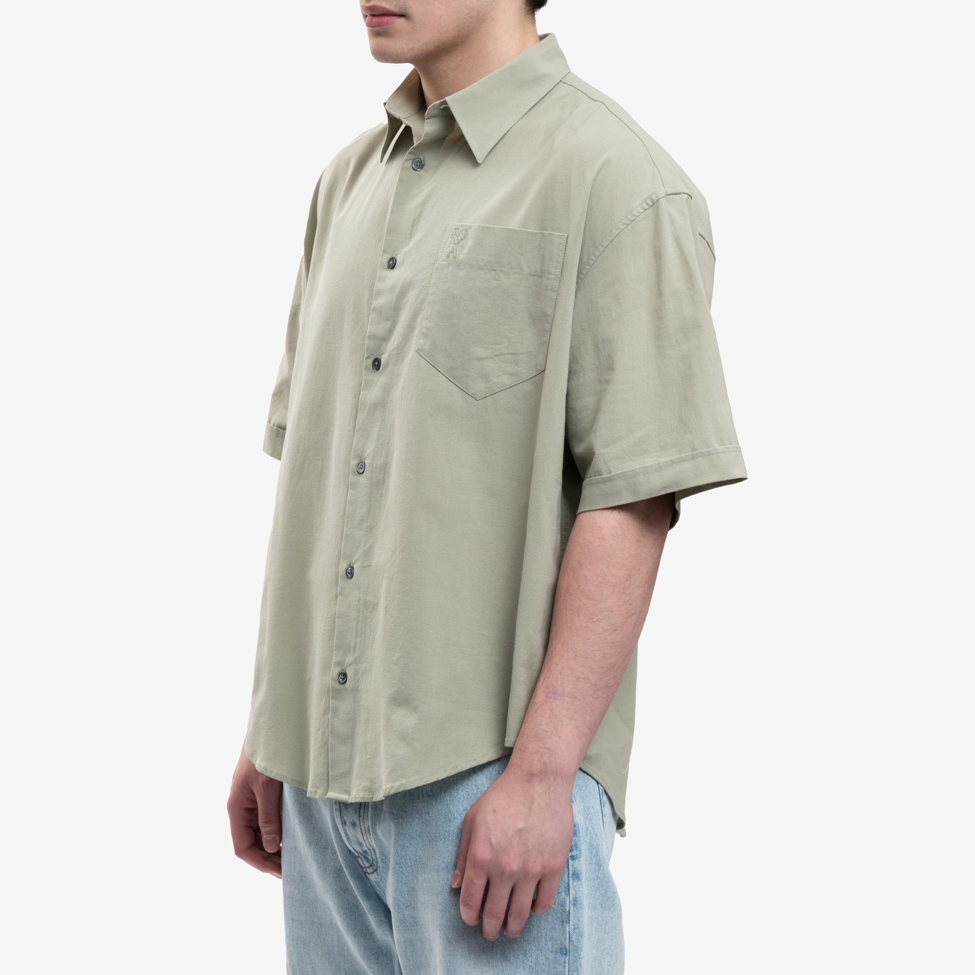 AMI Boxy Fit SS Pocket Shirt Sage - 3