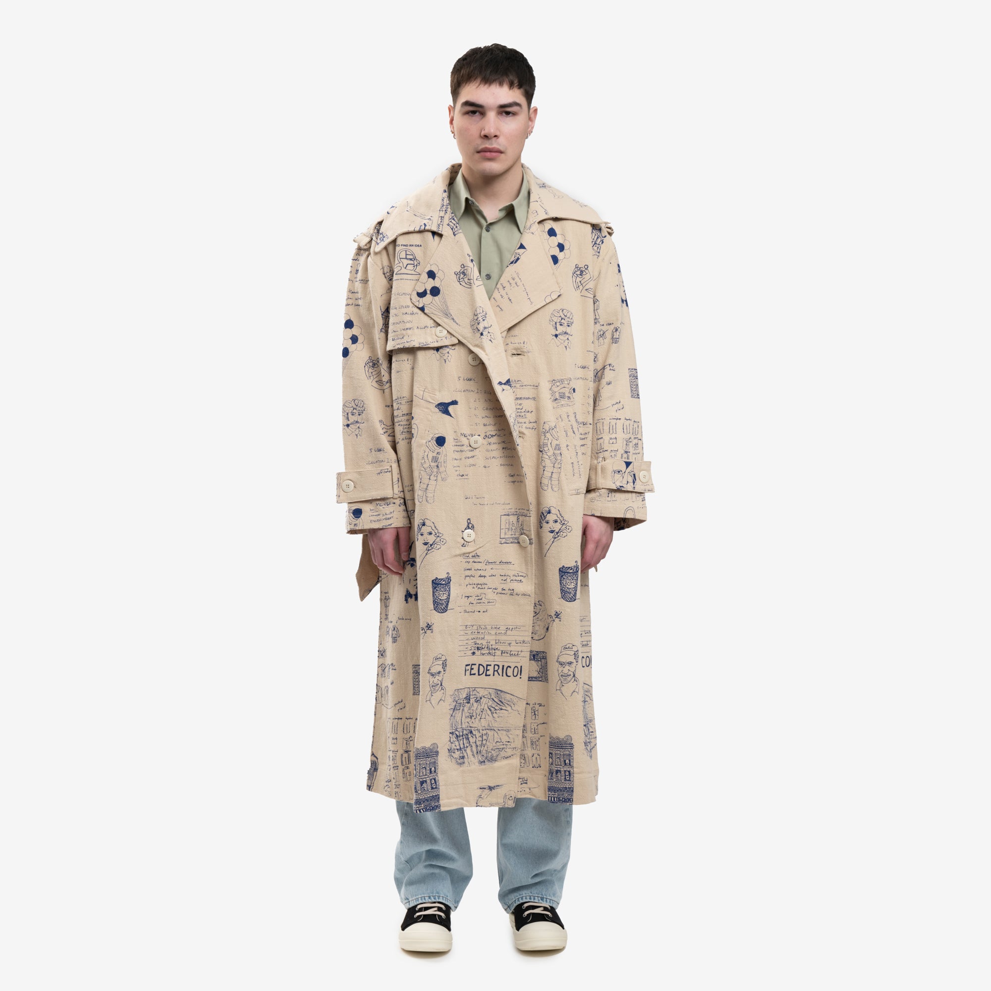 KidSuper Doodles Coat Tan - 1