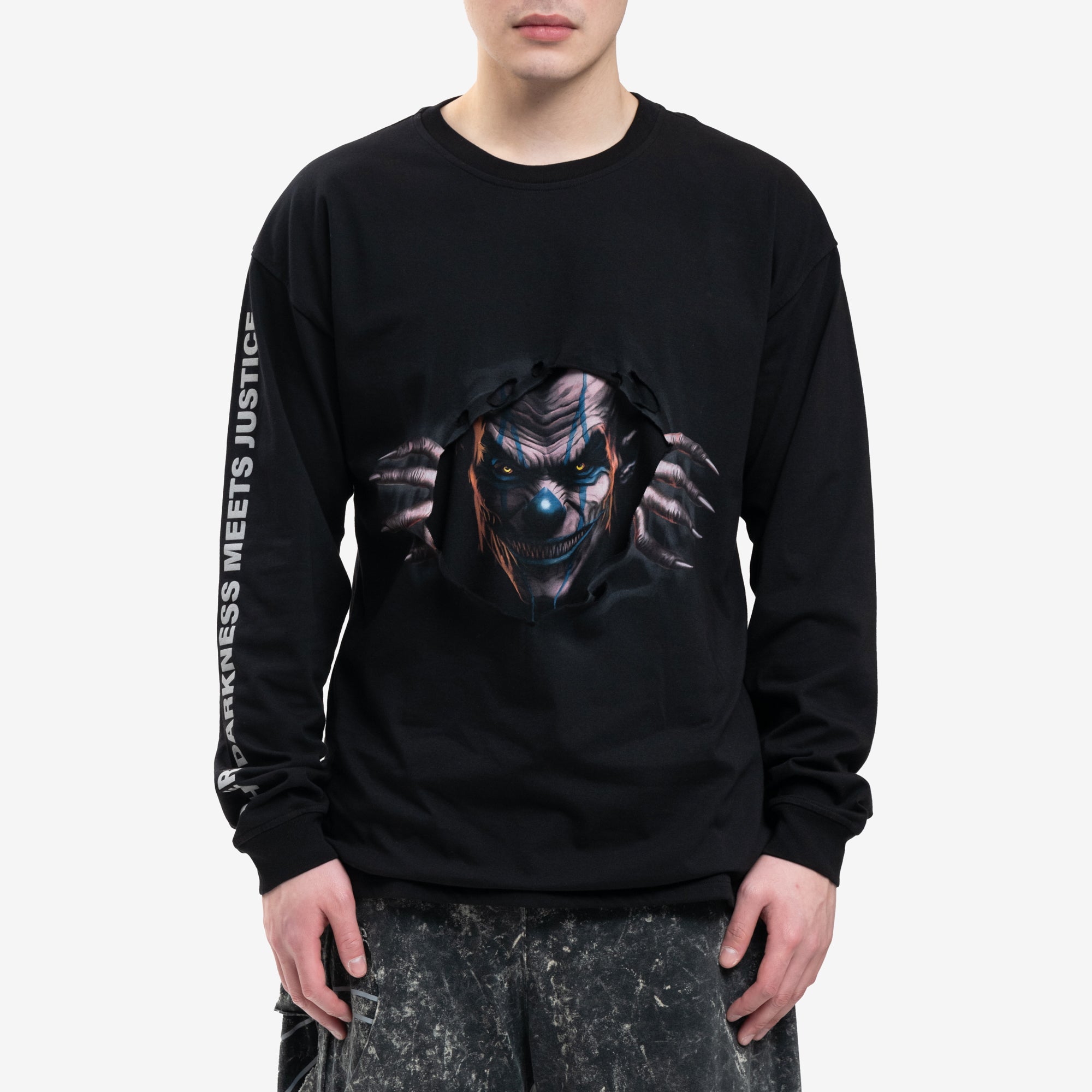 DIESEL Brand Mens Clown Long Sleeve T-Shirt in Black