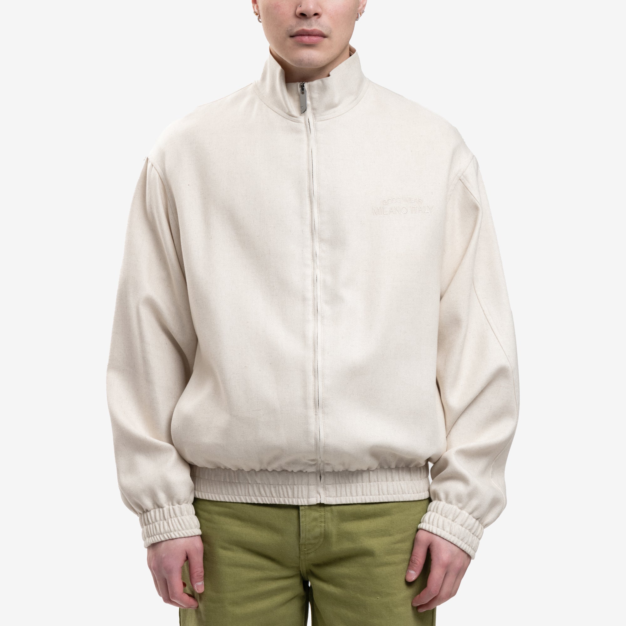 GCDS Linen Logo Track Top Off White - 1