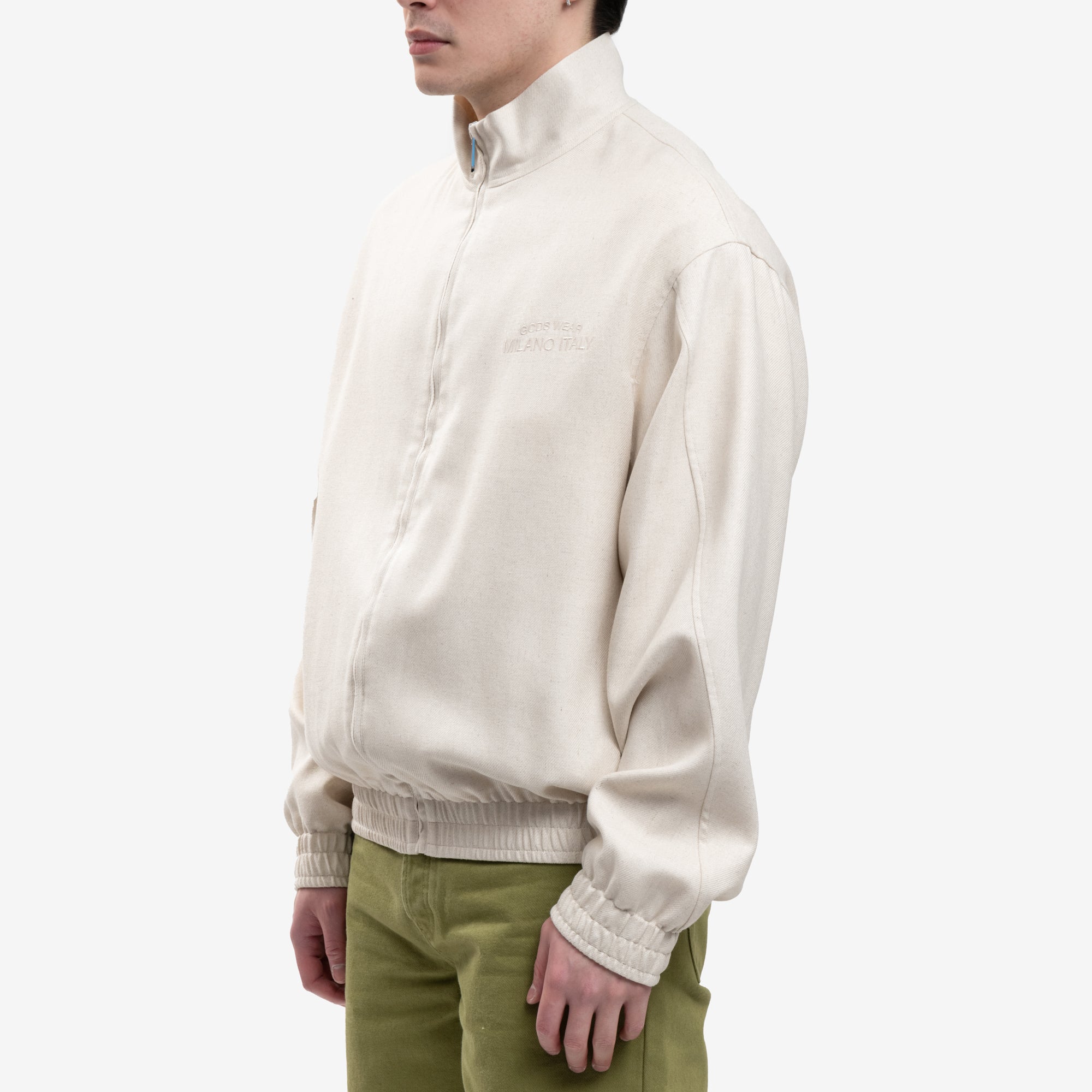 GCDS Linen Logo Track Top Off White - 3